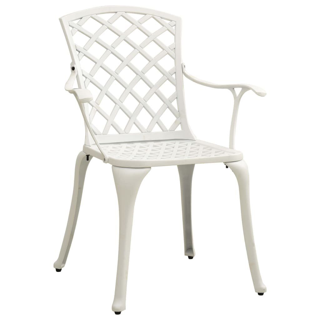 4 Gartenstühle Weiß furnicato Stk. Aluminiumguss Gartenstuhl