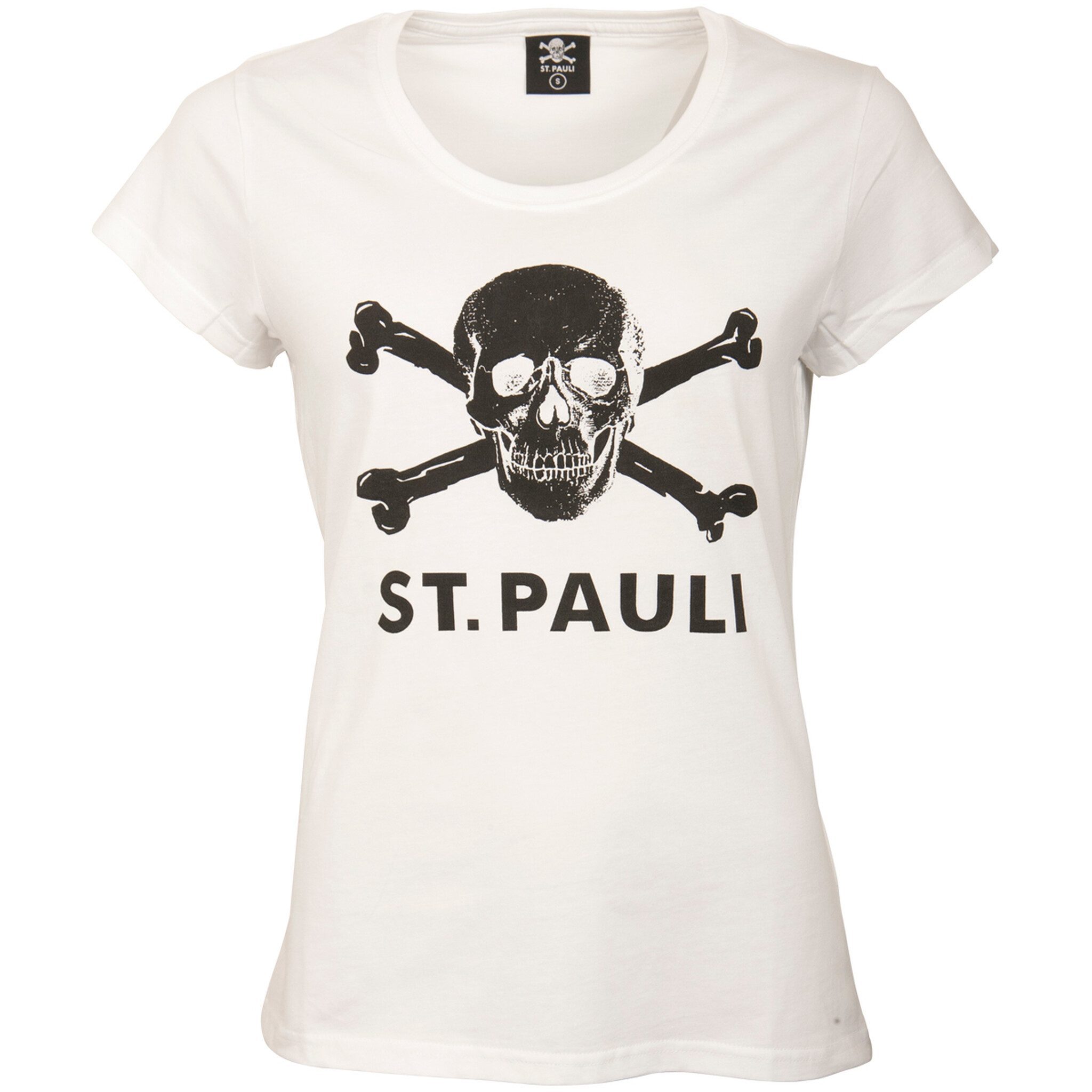 FC St. Pauli Print-Shirt FC St. Pauli - Damen T-Shirt Totenkopf - weiß