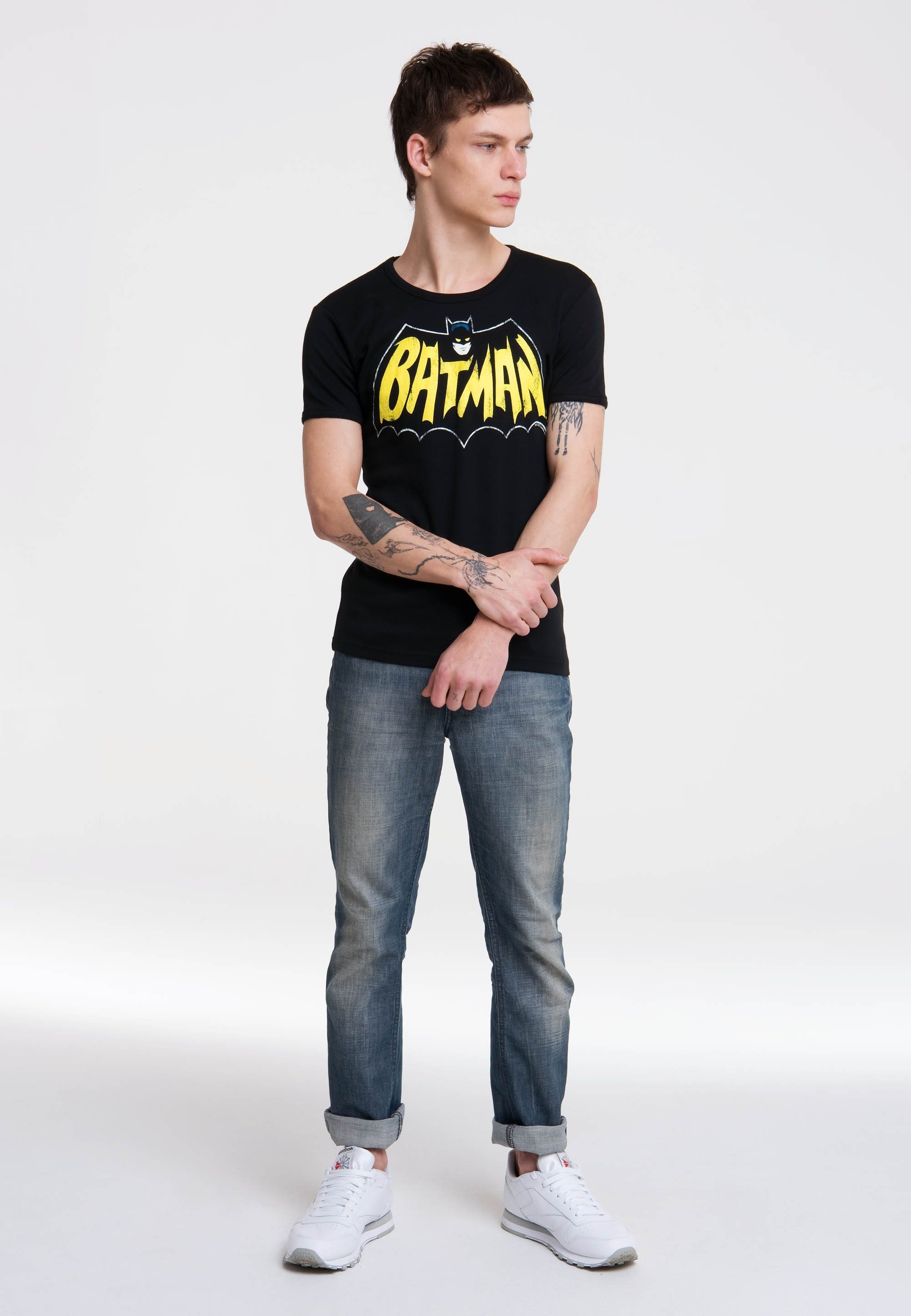 LOGOSHIRT Bat Batman-Frontprint – Batman T-Shirt mit auffälligem