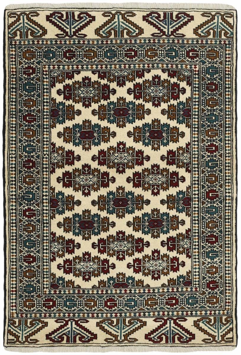 Orientteppich Turkaman 104x151 Handgeknüpfter Orientteppich / Perserteppich, Nain Trading, rechteckig, Höhe: 6 mm