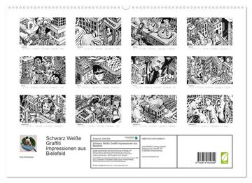 CALVENDO Wandkalender Schwarz Weiße Graffiti Impressionen aus Bielefeld (Premium, hochwertiger DIN A2 Wandkalender 2023, Kunstdruck in Hochglanz)