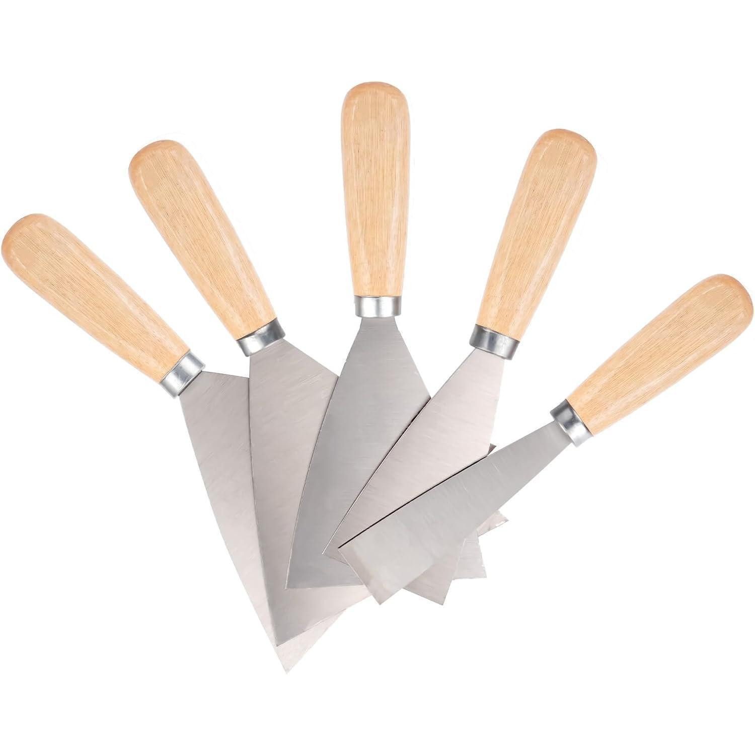 LuxusKollektion Flächenspachtel Flächenspachtel Set 5tlg Holzgriff Trockenbau Spachtel 1 bis 5 Zoll