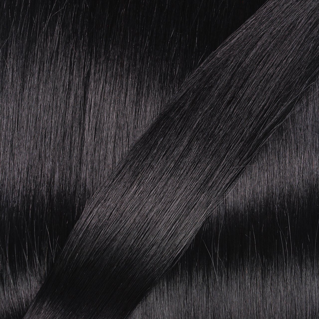 hair2heart Echthaar-Extension Microring Loops - glatt #2/0 40cm 0.5g Schwarz