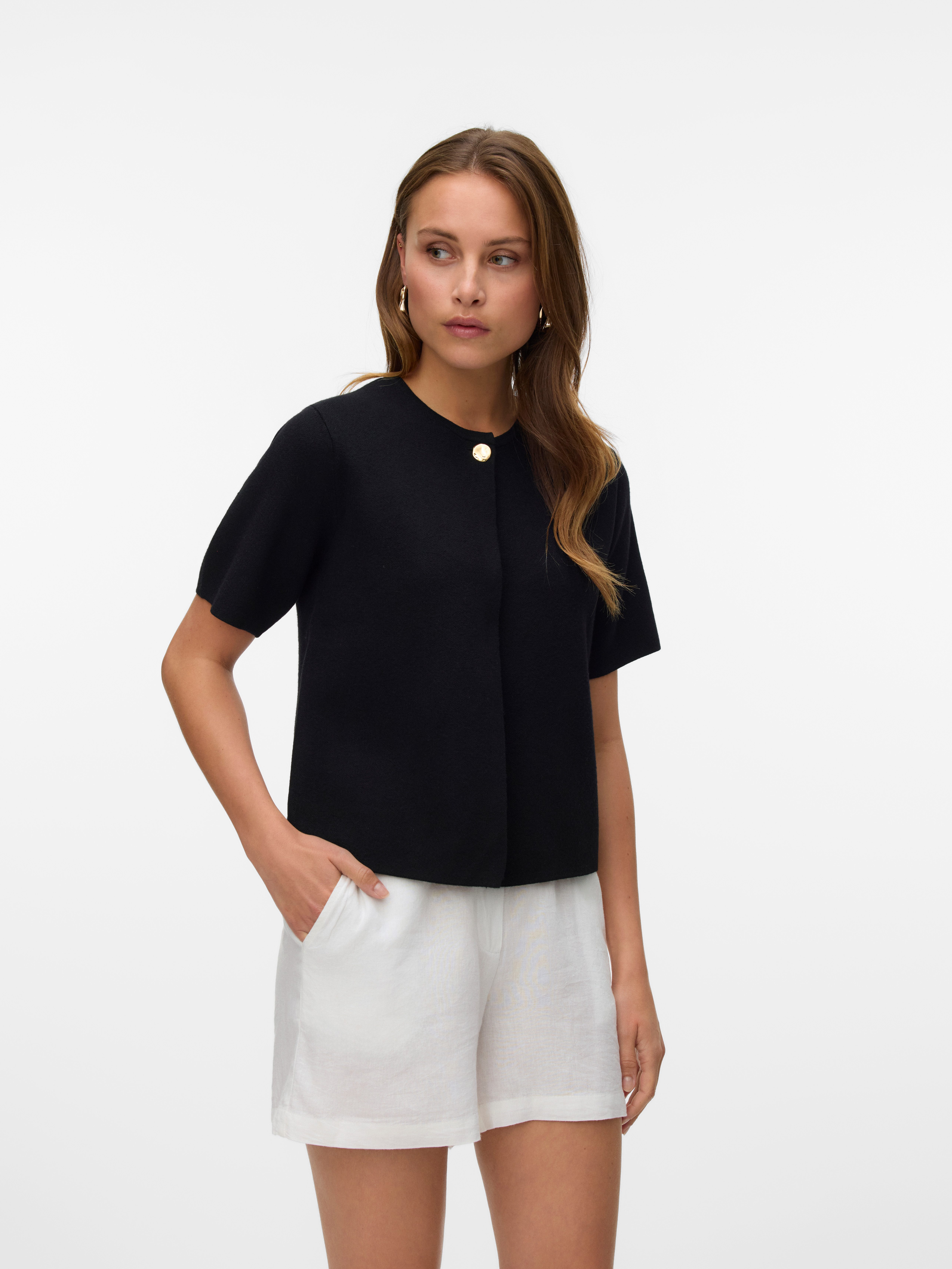 Vero Moda Strickjacke VMGOLD SS O-NECK günstig online kaufen