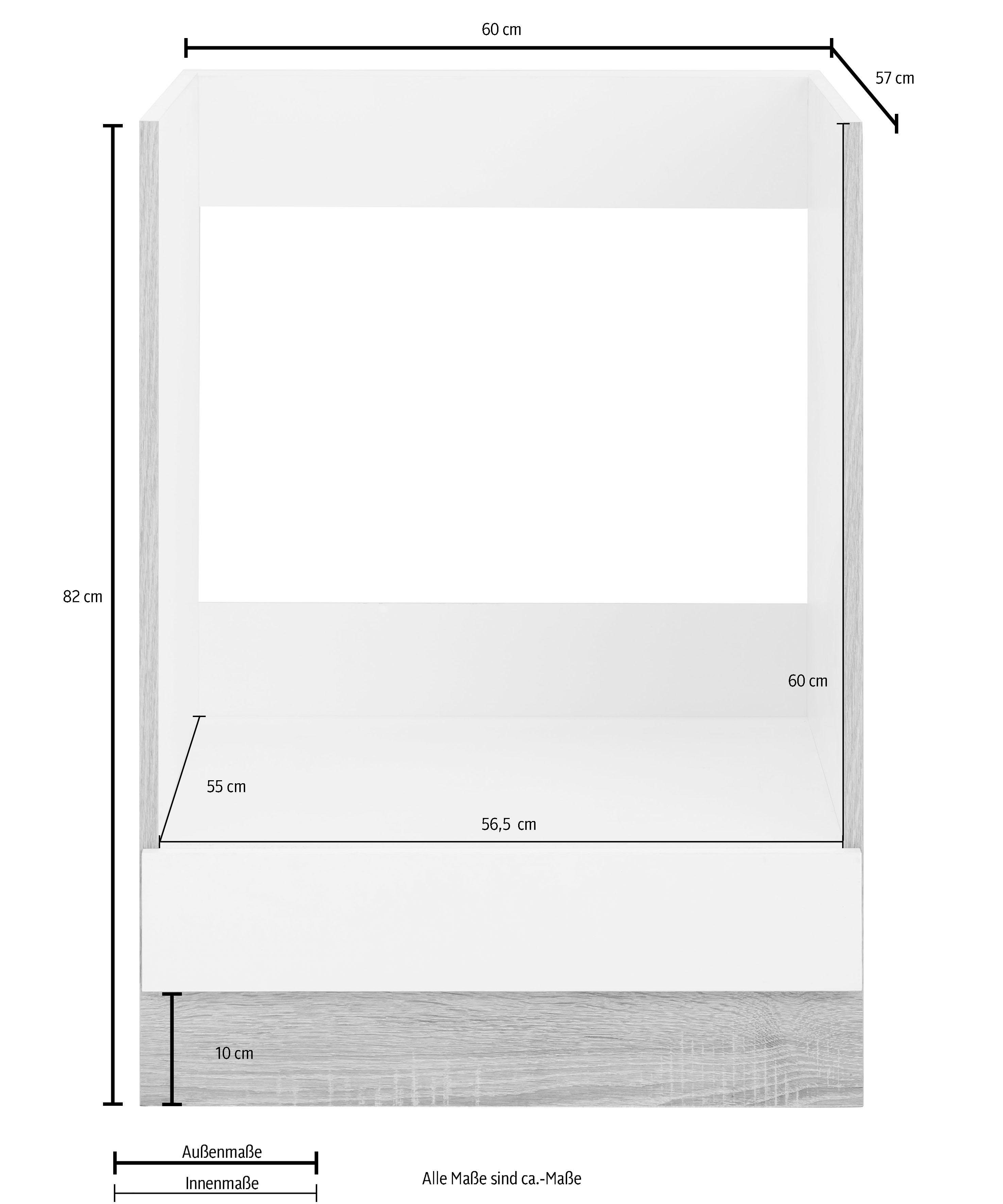 Herdumbauschrank wiho vanillefarben/eichefarben Küchen Flexi2