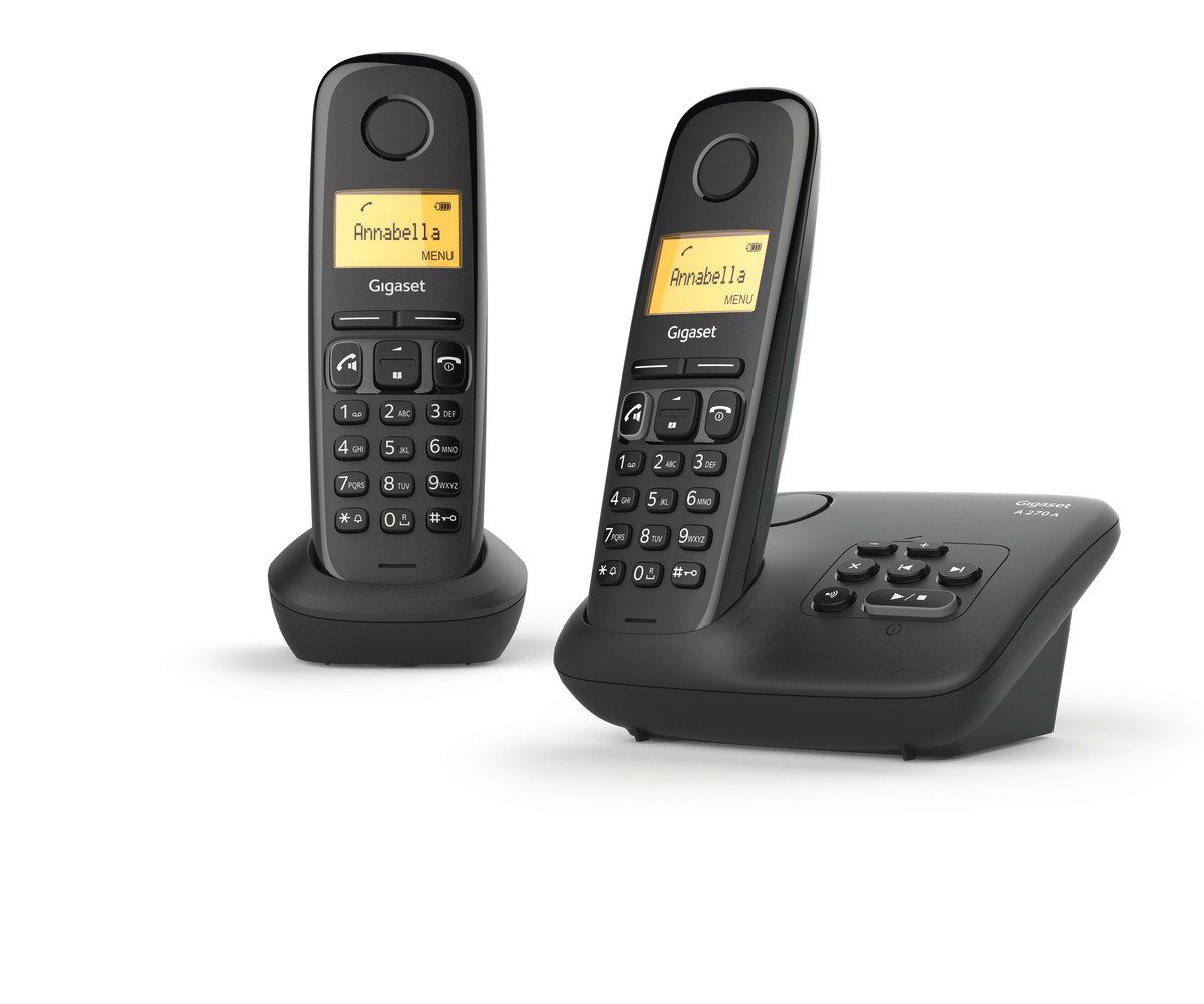 Gigaset A270A Duo Schnurloses DECT-Telefon (Mobilteile: 2, Hörgerätekompatibel)