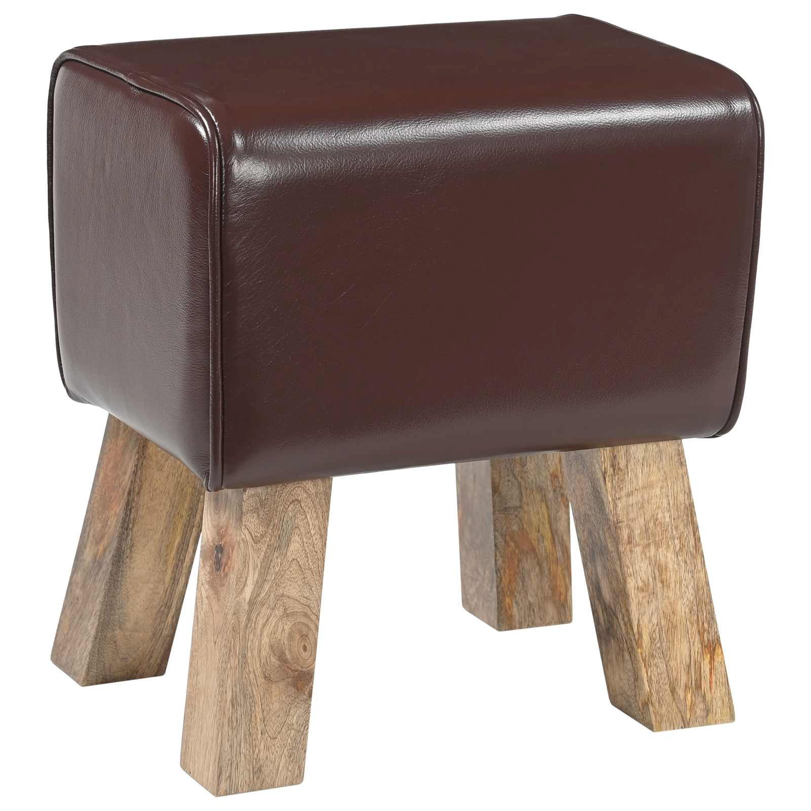 vidaXL Essbank Bank 40 x 30 x 45 cm Echtes Leder Dunkelbraun (1-St)