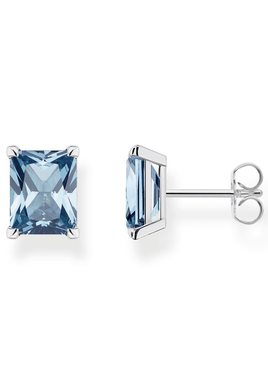 THOMAS SABO Paar Серьги-гвоздики blauer oder weißer Stein, H2201-009-1,-051-14,-414-14,-1-699-1, mit Zirkonia (synth), Spinell (synth) oder Glas-Keramik Stein