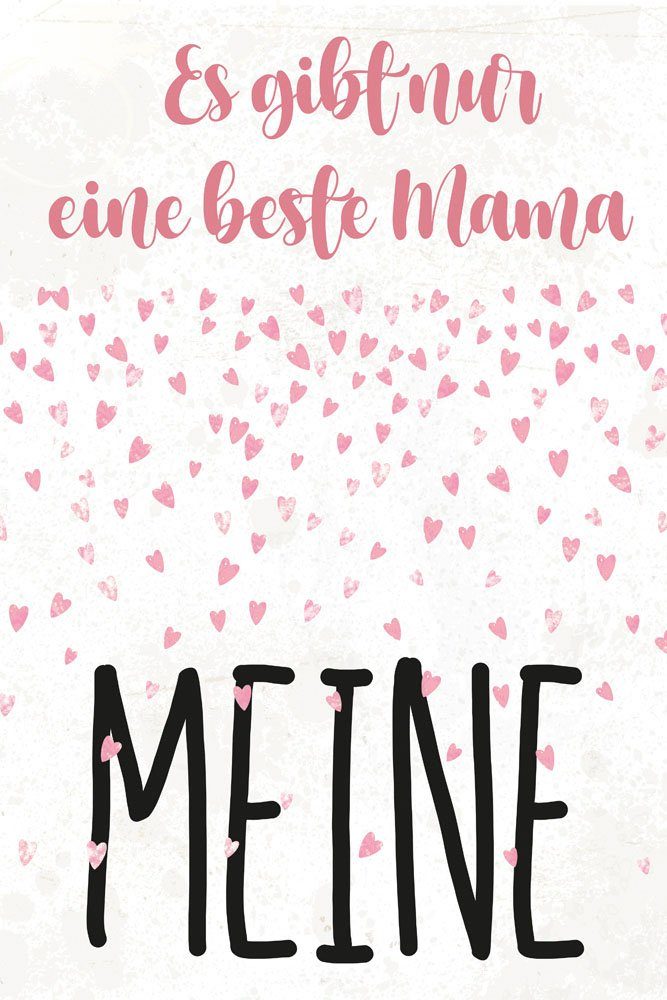queence Metallbild Mama, Herzen, Schriftzug, Schriftzüge, Sprüche