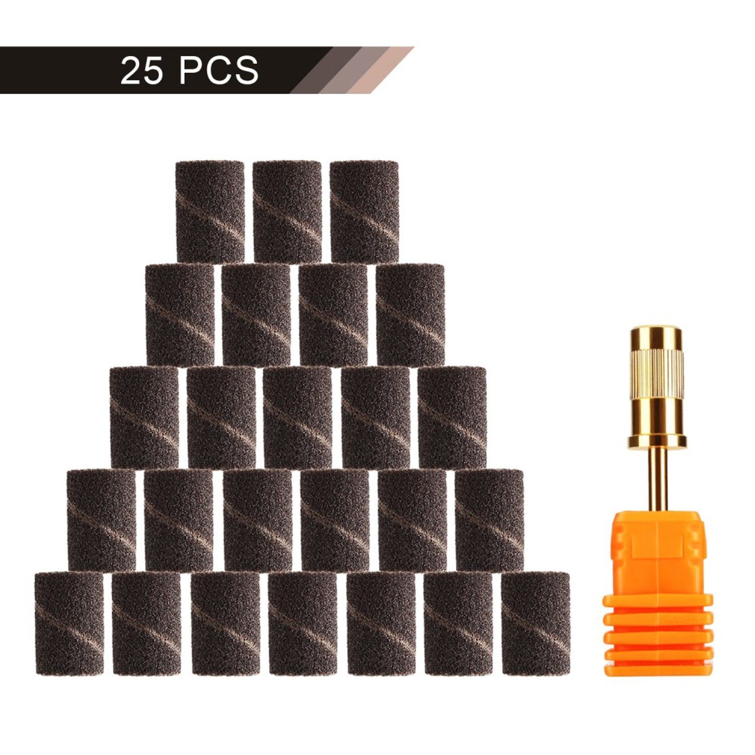 JCMaster Maniküre-Pediküre-Set, 25x Nagelfräser Schleifhülsen Schleifbänder