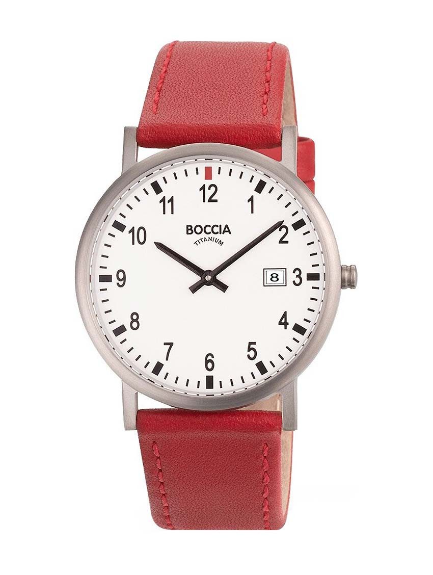 Boccia Quarzuhr, 12-Stunden-Zifferblatt, Datumsanzeige, Saphirglas