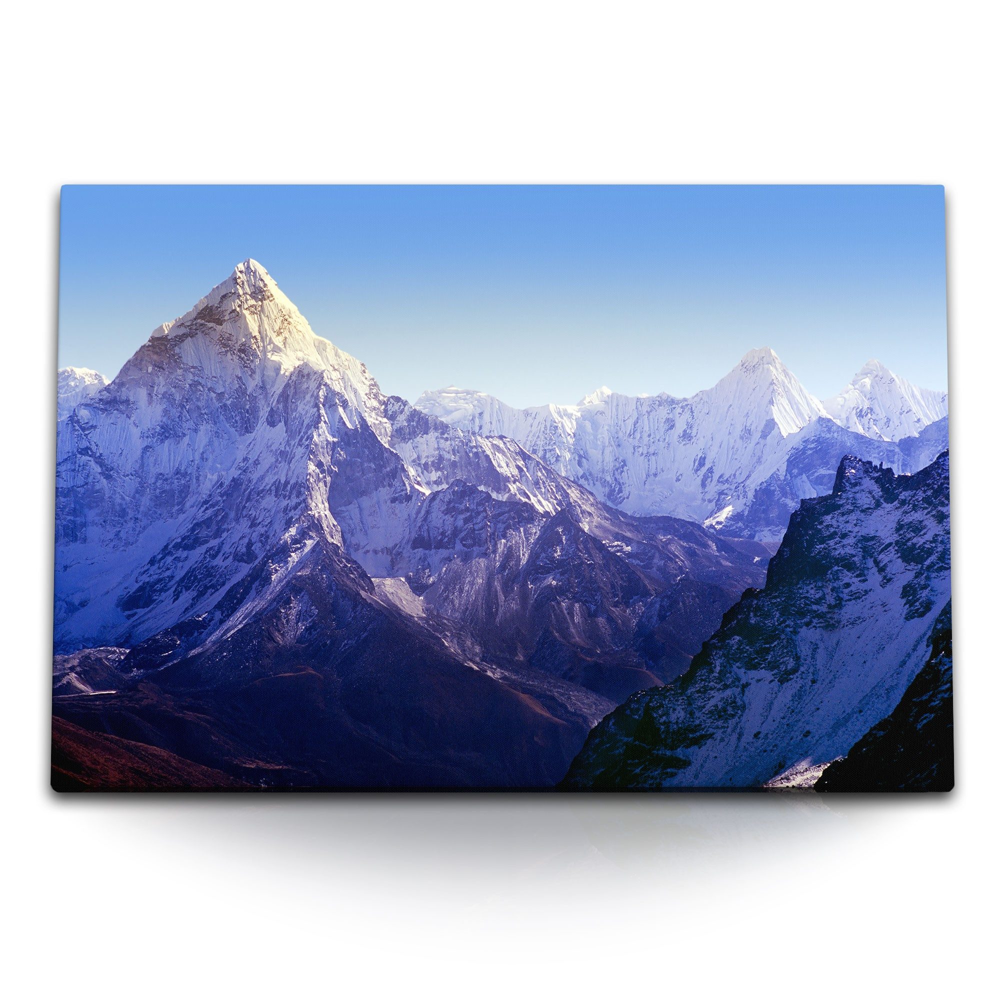 Leinwandbild 120x80cm Wandbild auf Leinwand Himalaya Nepal Gebirge Berge Schneegipf