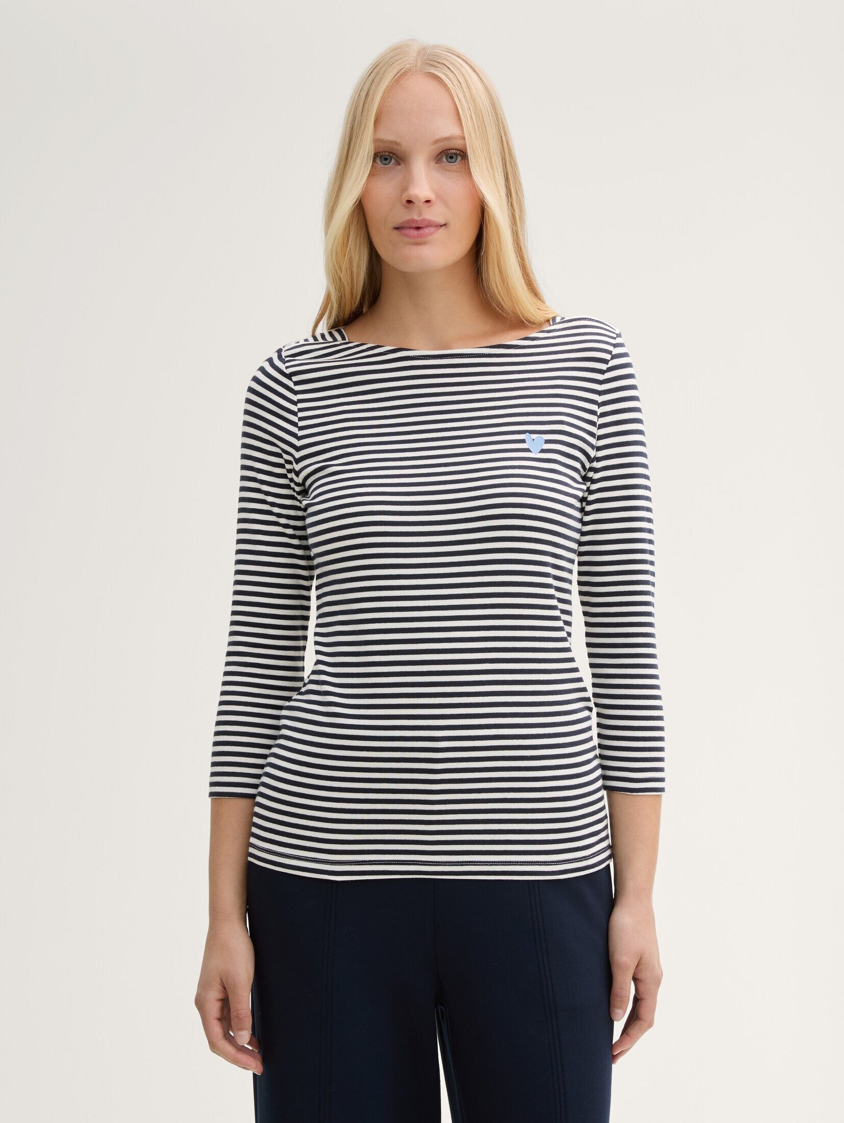 TOM TAILOR 3/4-Arm-Shirt Langarmshirt mit Streifenmuster günstig online kaufen