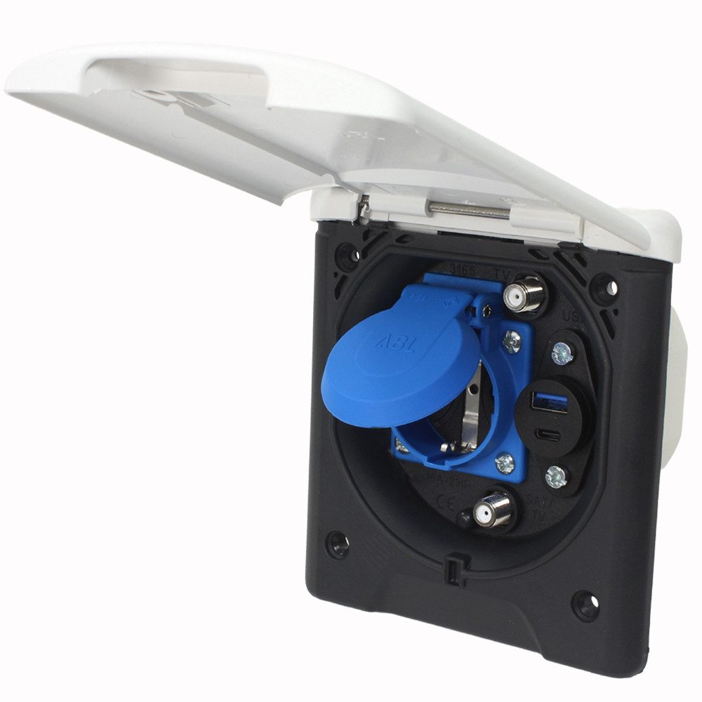 ABL Steckdose ABL Multifunktions Außensteckdose Wohnmobil Wohnwagen Sat Antenne