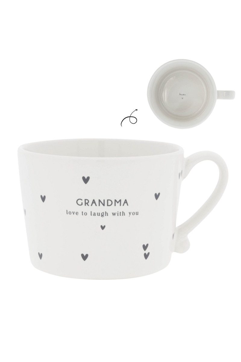 Geschirr-Set Tasse - GRANDMA - weiß