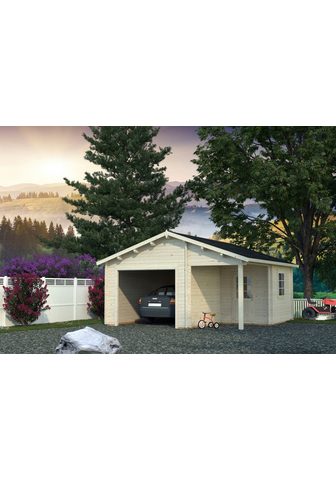 Palmako Garage Irene/Roger BxTxH: 564x601x321 cm su priestatas be Tor naturbelassen
