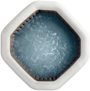 Intex Whirlpool PureSPA "Jet + Bubble Deluxe" octagon, onyx black, (Set), 6-tlg., ØxH: 201x71cm, mit Salzwassersystem