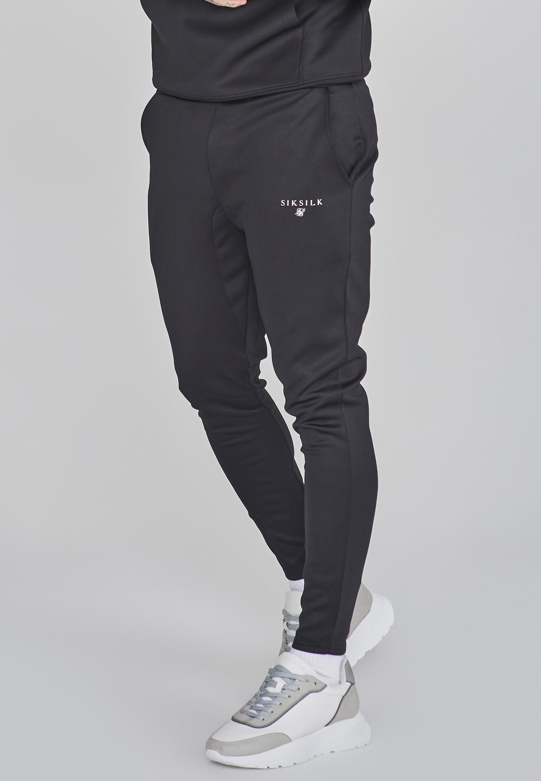 Siksilk Jogger Pants SikSilk Herren Schwarze Muscle Fit Jogginghose günstig online kaufen