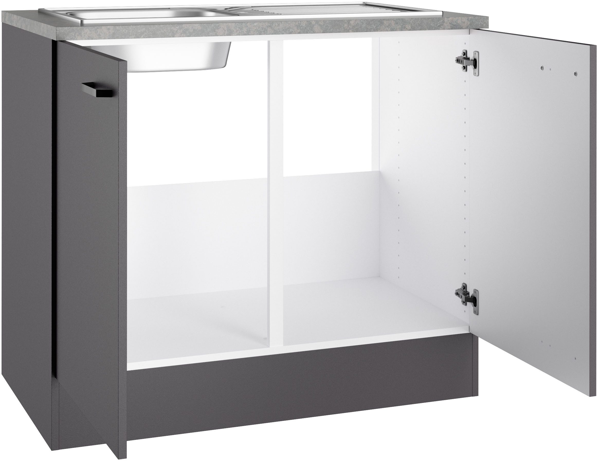 OPTIFIT Spülenschrank OPTImulti Breite 100 cm, Tiefe 60 cm, inkl. Arbeitsplatte und Einbauspüle