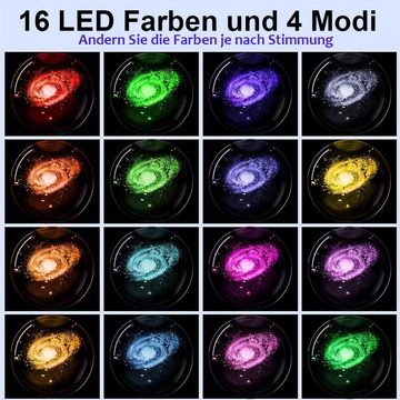 Bedee Dekolicht LED Nachtlicht 3D Galaxy Kristallkugel 16 Farben, LED fest integriert, RGB Kristalllampe Mit Fernbedienung