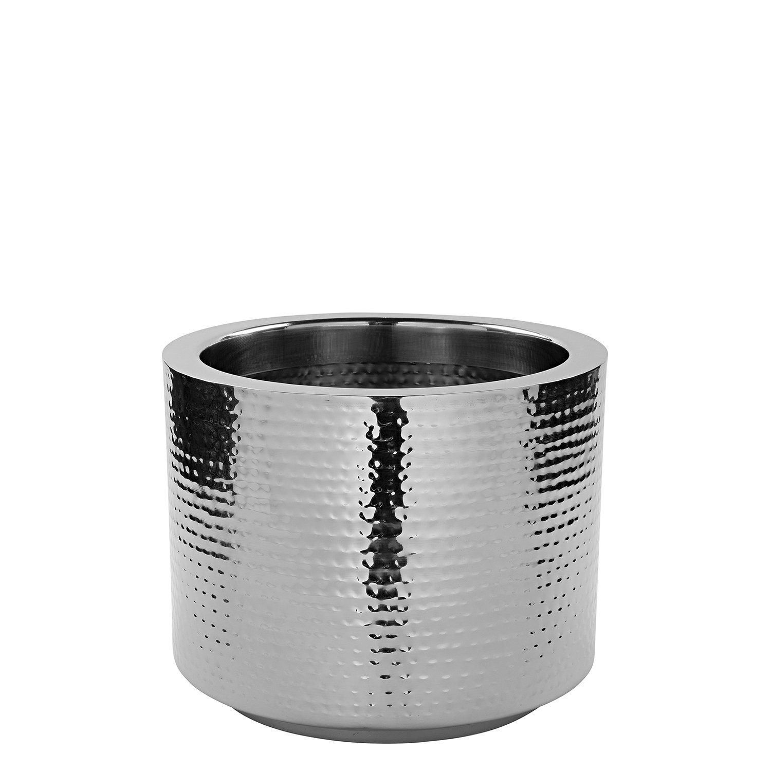 Fink Übertopf NOSSA Übertopf H. 22 cm x Ø 27,5cm silber Edelstahl