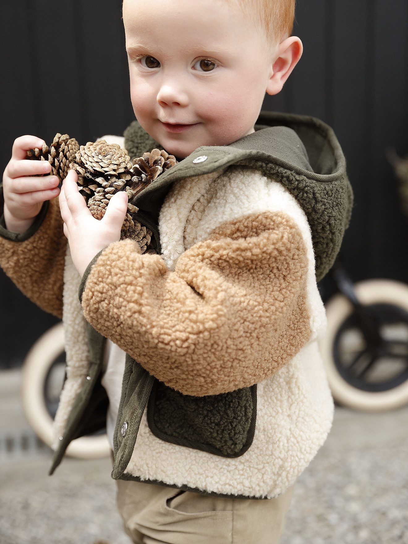 vertbaudet Sommerjacke Baby Mantel aus Teddyfleece mit Kapuze – Bild 5 von 5