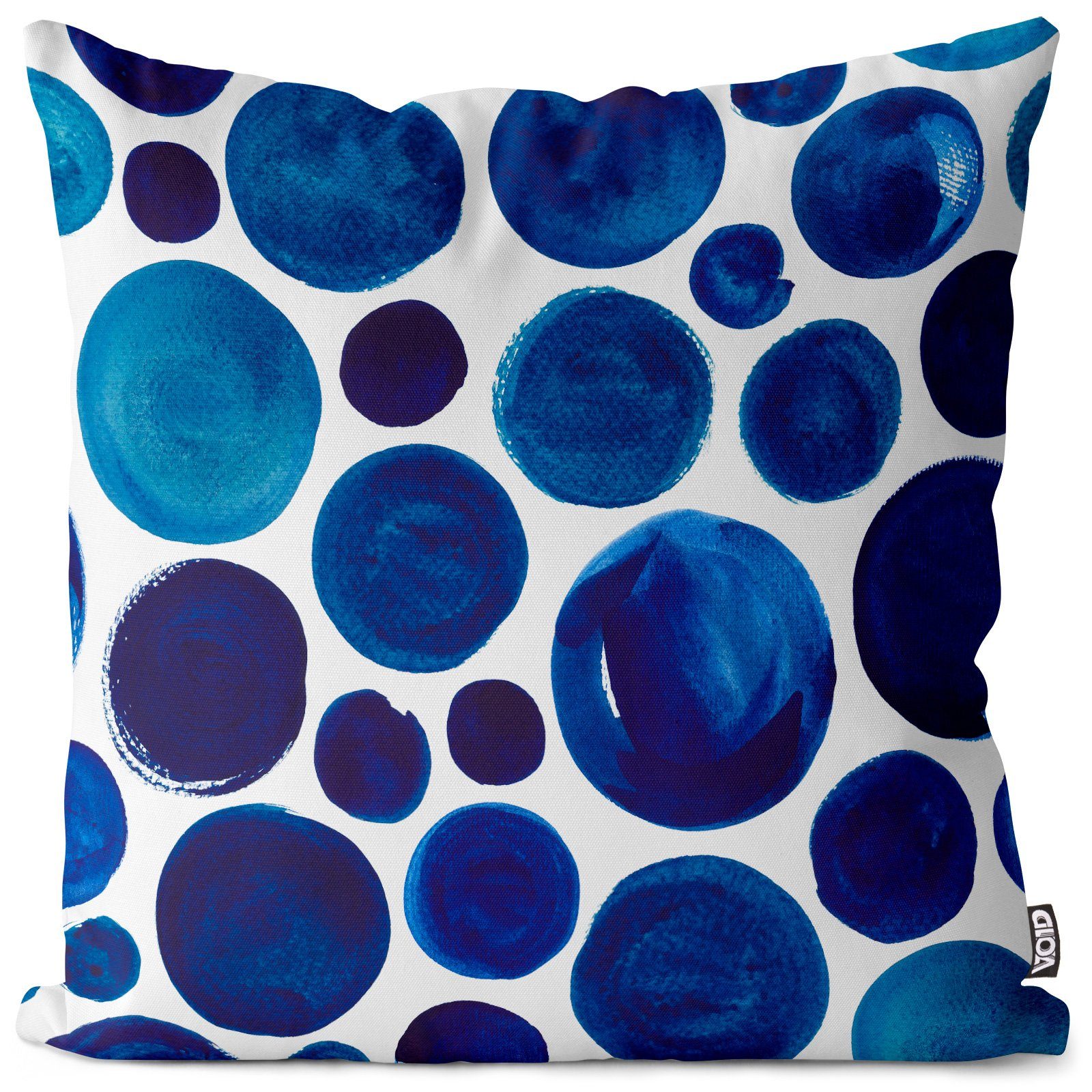 Kissenbezug, VOID (1 Stück), Sofa-Kissen Dots Blau Weiss Wasserfarben Malerei Muster gemustert Wasser gepunktet Küche Bad Sommer Meer Nordsee Ostsee See