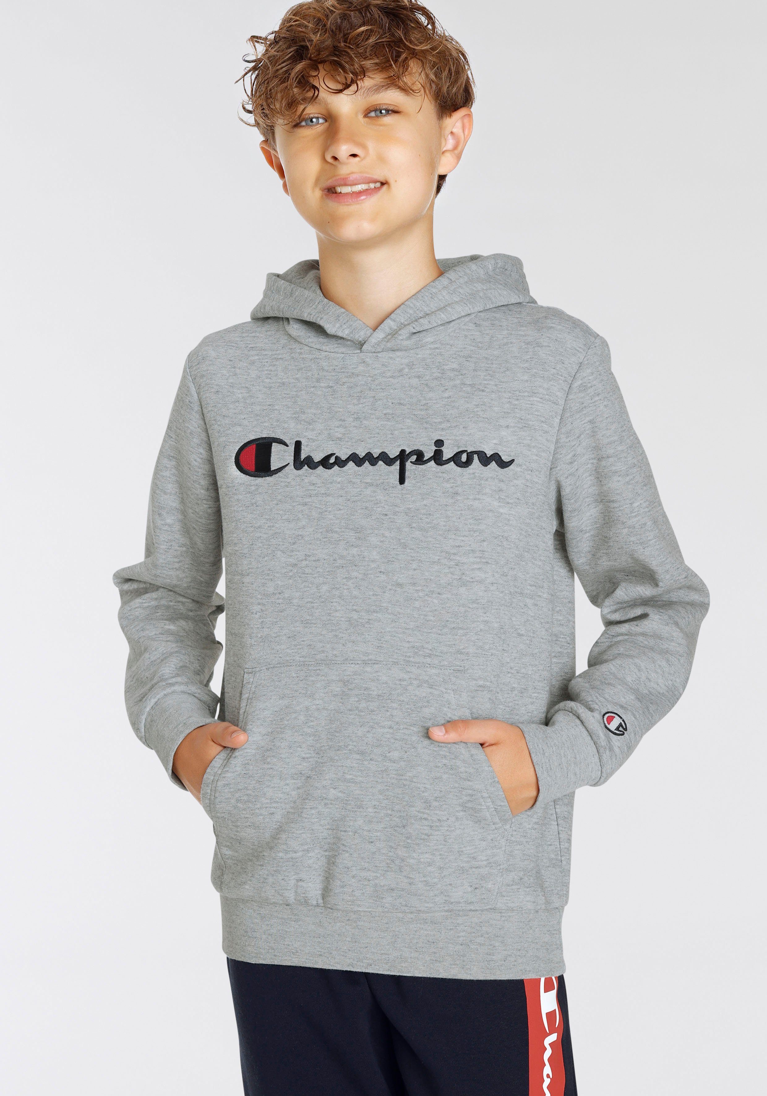 Champion Sweatshirt Classic Hooded Sweatshirt large Logo - für Kinder grau 2