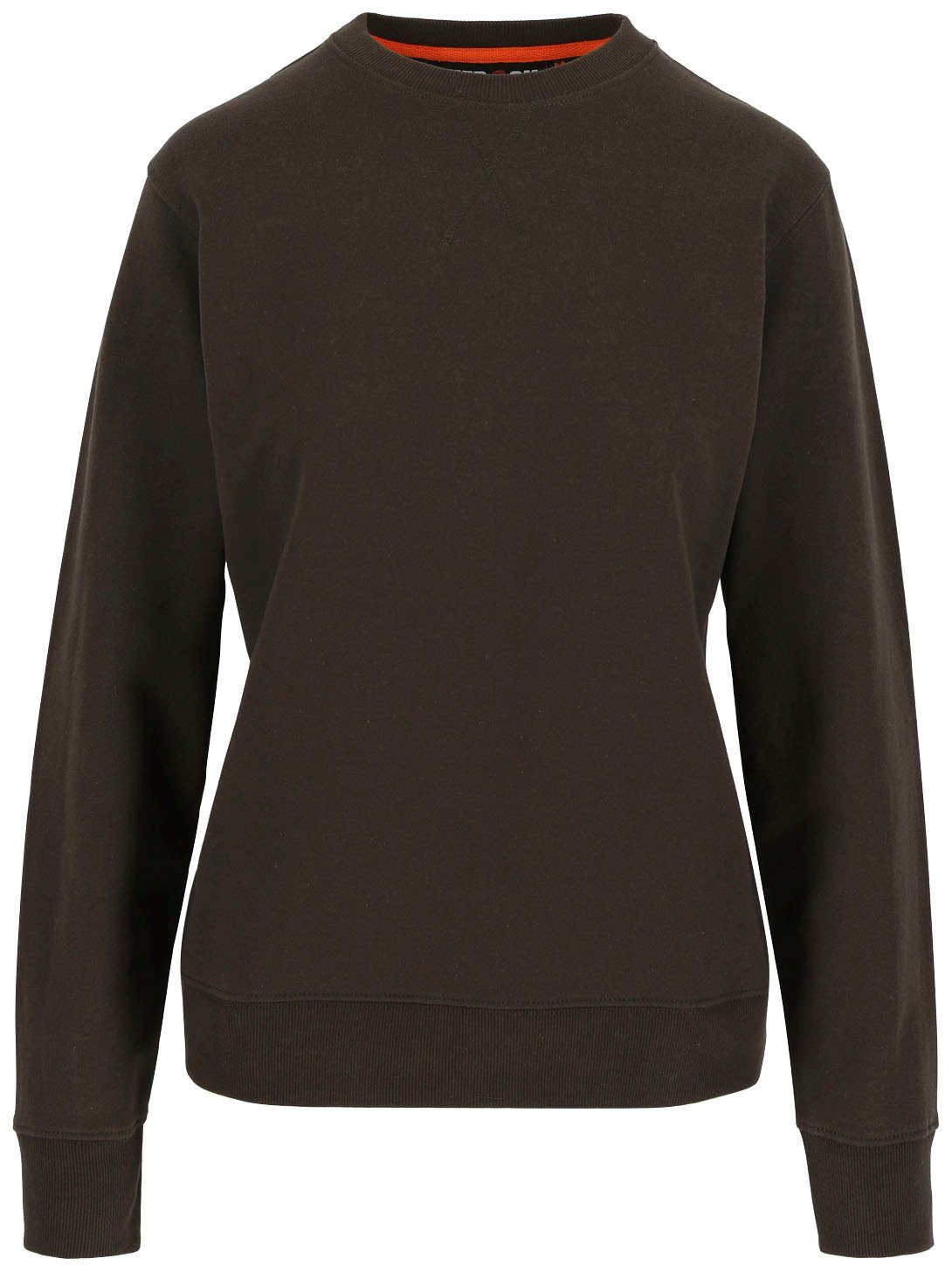Herock Sweater Hemera Für Damen, weich, rundem Hals, Rippstrick-Kragen, Bündchen und Bund braun