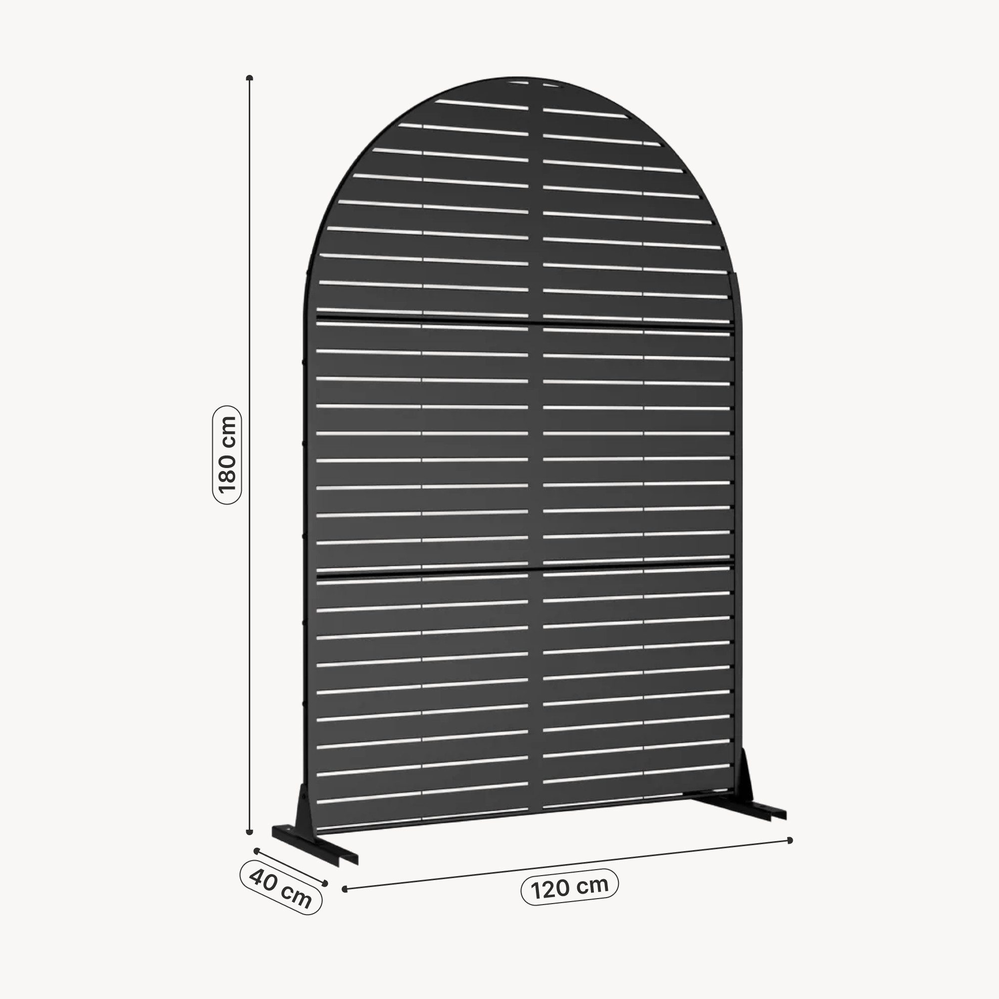 casa.pro Stellwand, »Nodepp« Rundbogenform 180 x 120 cm indoor outdoor Stahl Schwarz
