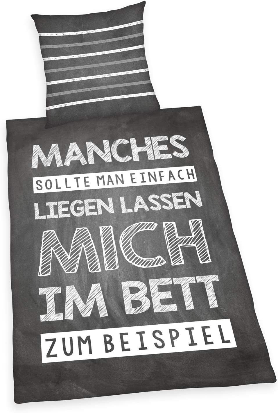 Bettwäsche »Sprüche Bettwäsche 135 x 200 cm«, Herding, Baumolle, 2 tlg