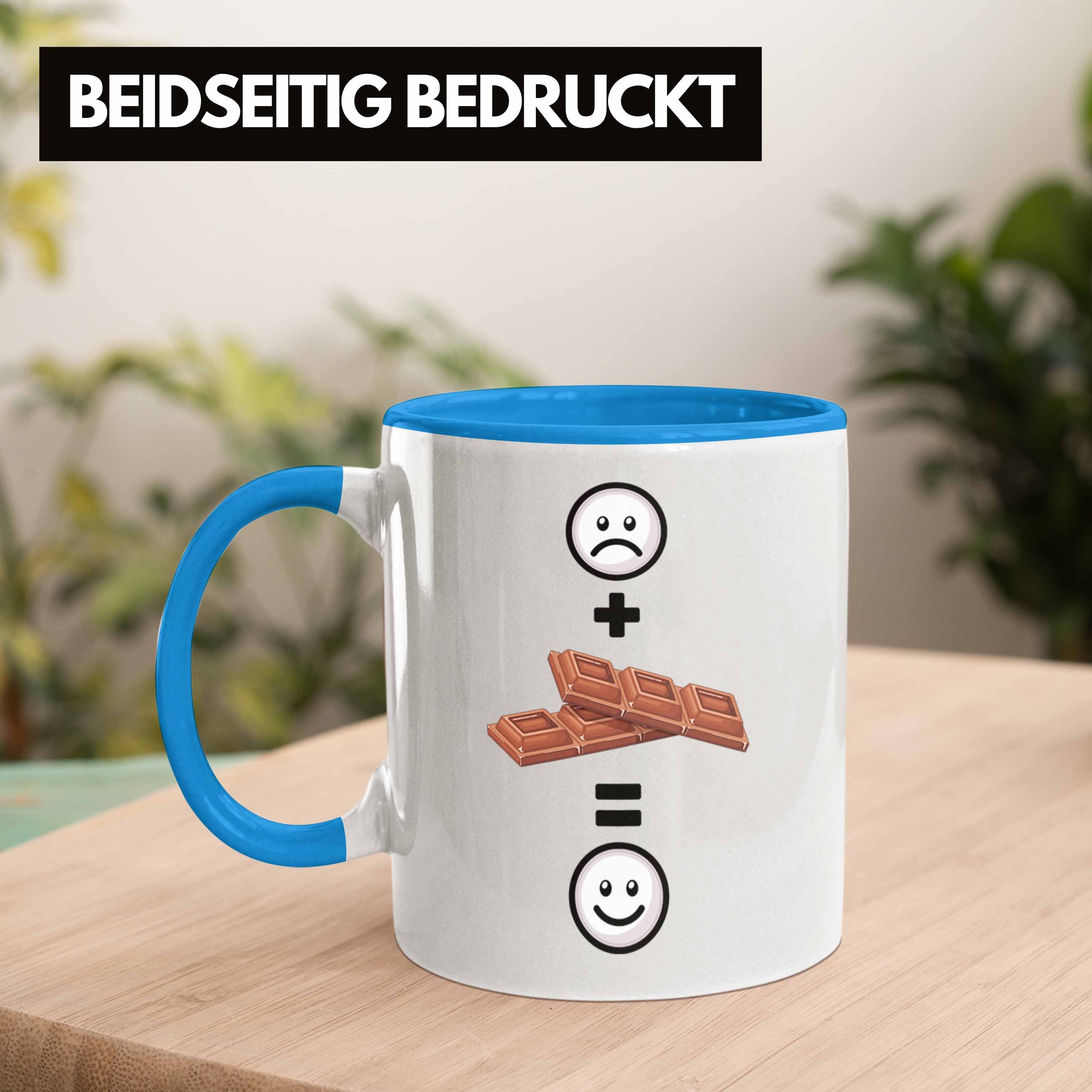 Tasse Geschenkidee für Schokolade Geschenk Tasse Trendation Blau Schoko-Liebhaber Lustige :(
