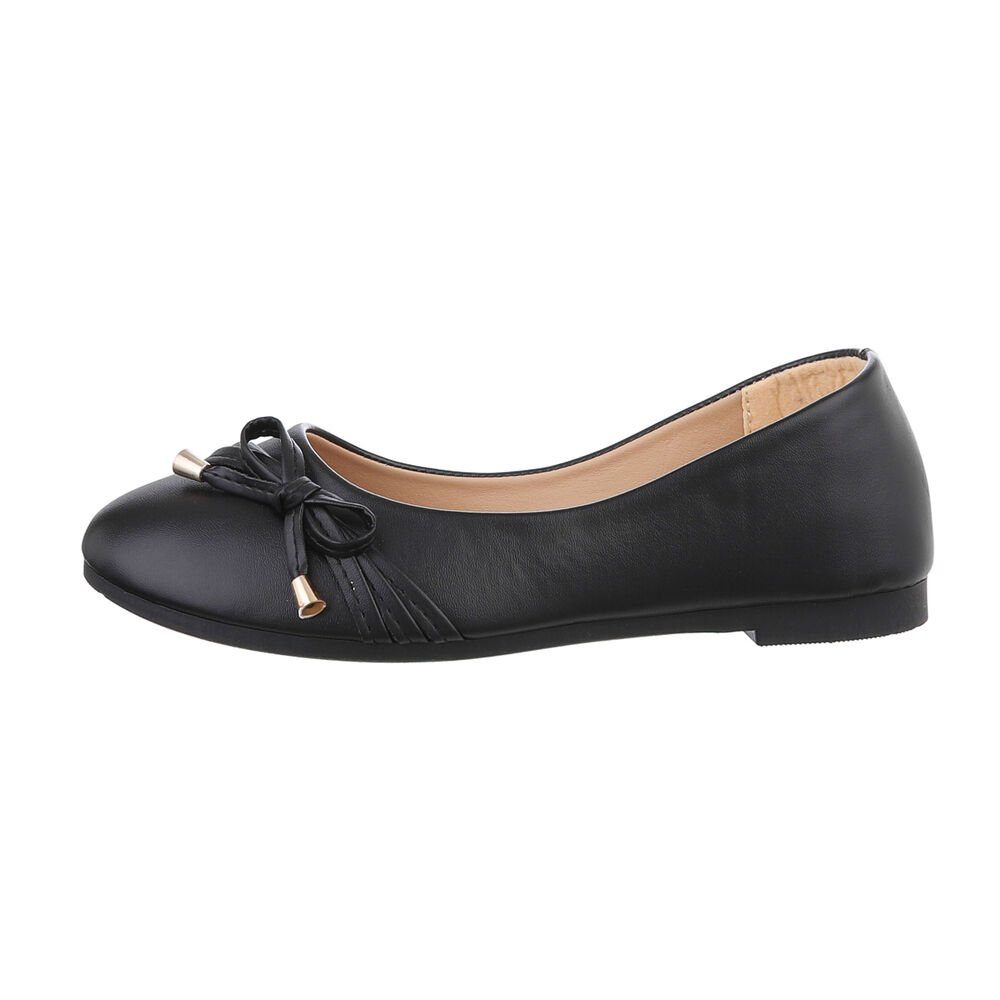 Ital-Design Damen Freizeit Ballerina (85894122) Blockabsatz Klassische Ballerinas in Schwarz