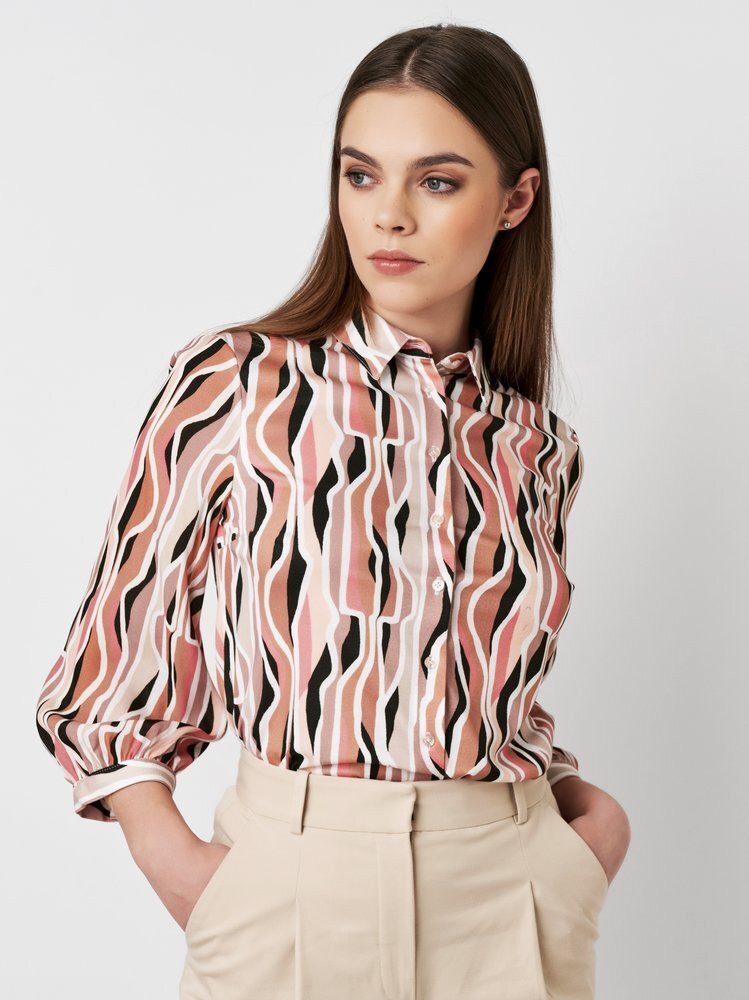 DESOTO Klassische Bluse Pia mit Hemdblusenkragen