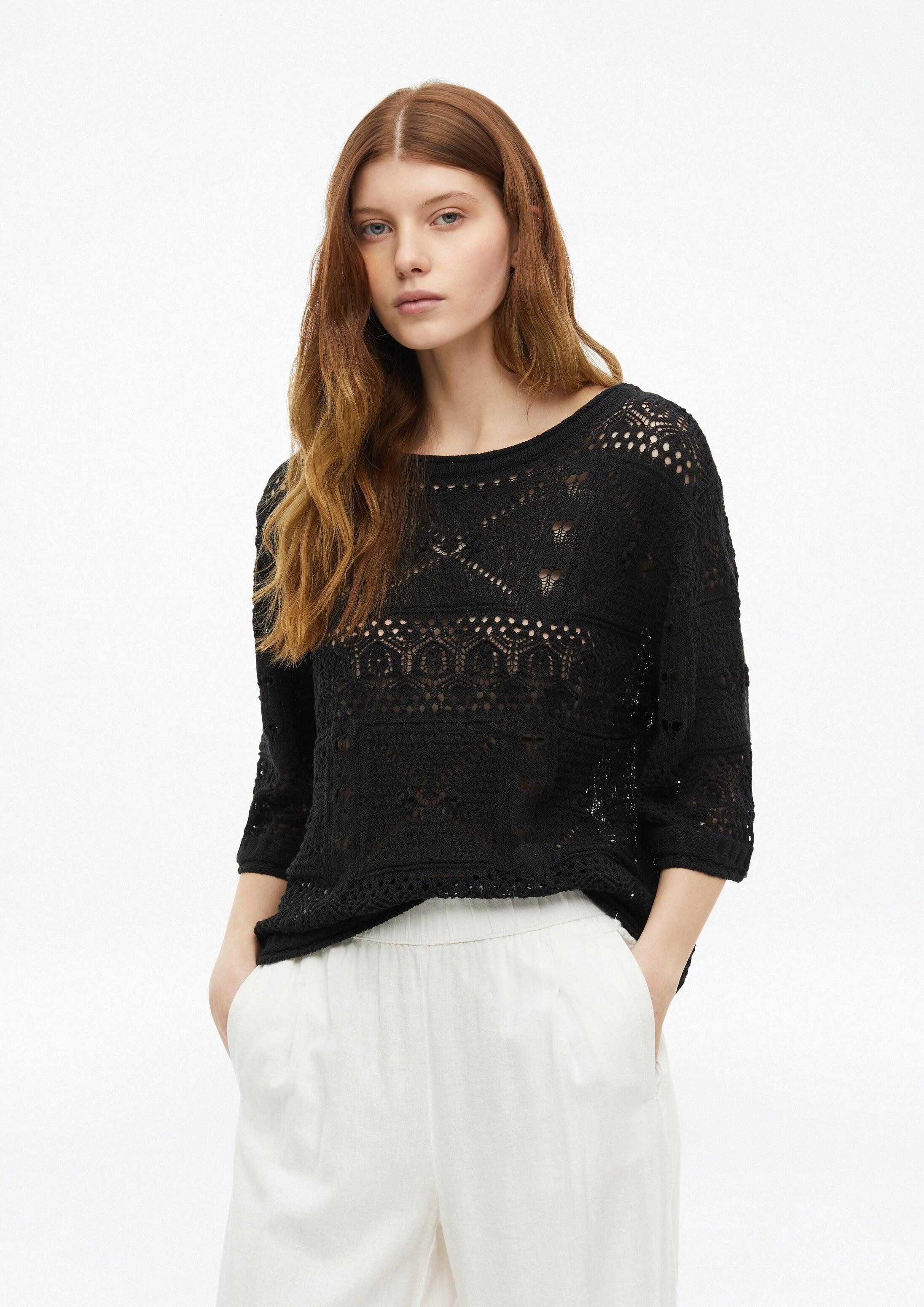 s.Oliver Kurzarmpullover Strickpullover Ajour-Strickpullover