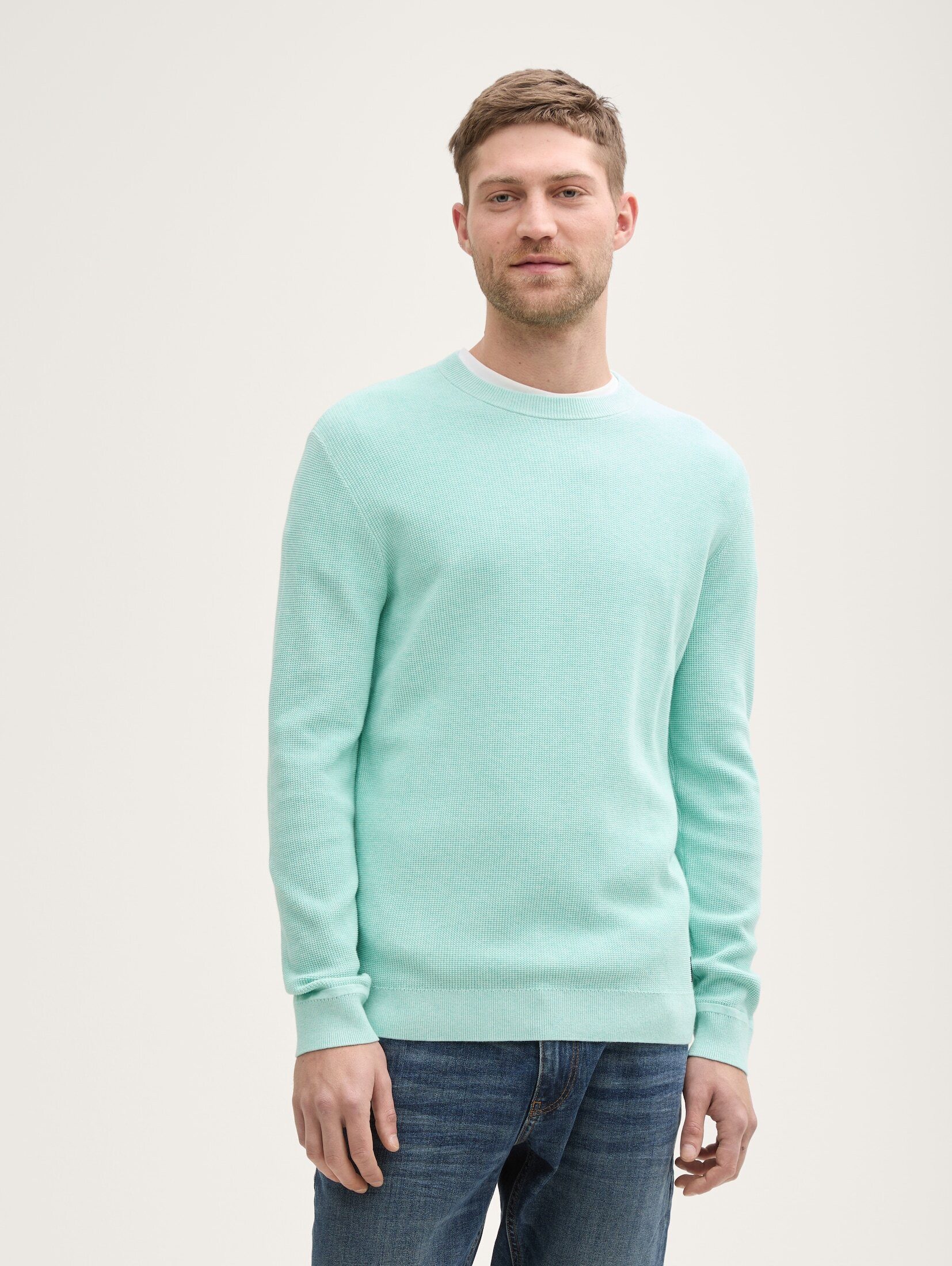 TOM TAILOR Strickpullover Strukturierter Rundhalspullover günstig online kaufen
