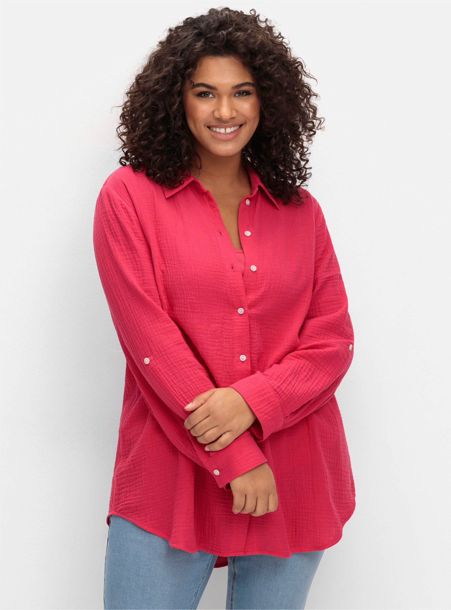 Sheego Klassische Bluse Baumwollbluse günstig online kaufen