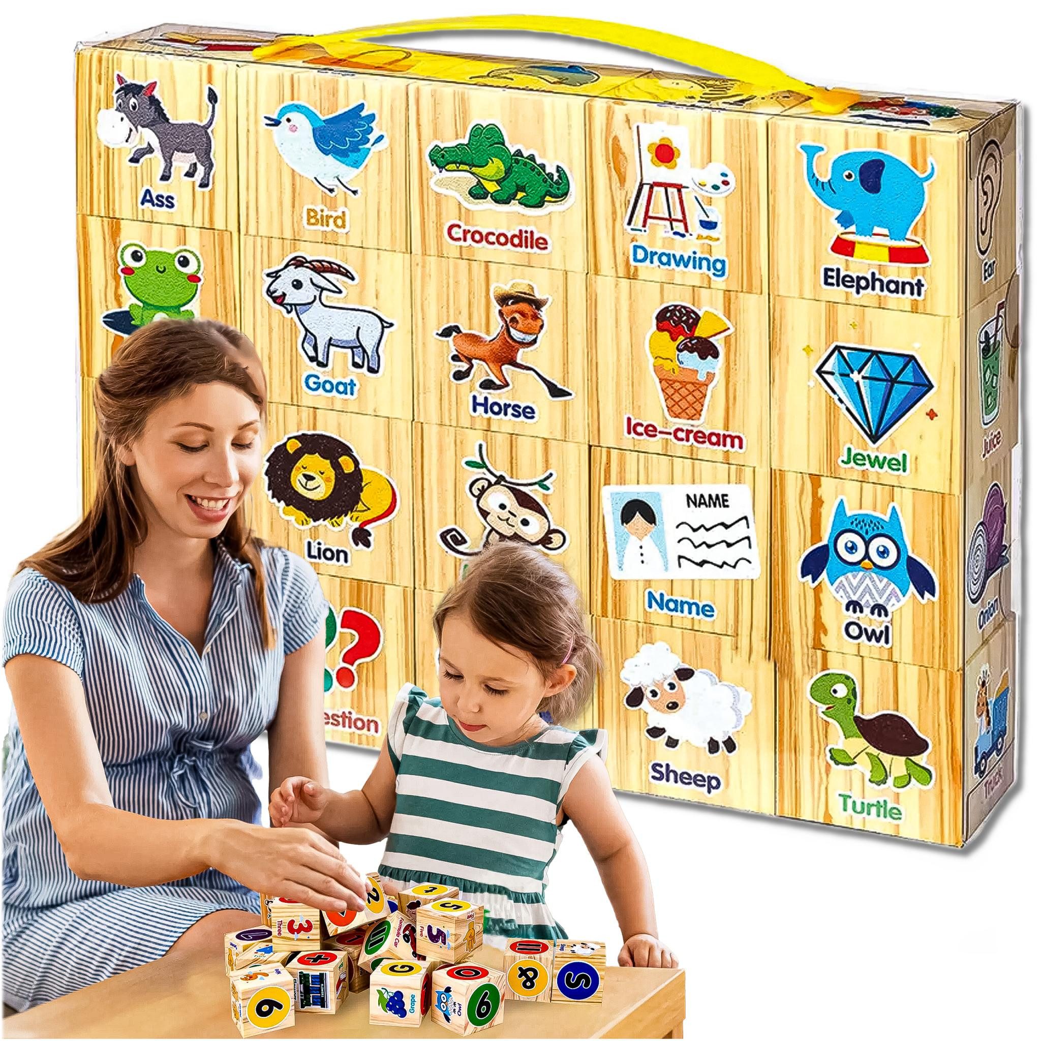 LA CUTE Puzzle Lern-Schaumstoffblöcke mit Englisch Tiermotiven – 20-teilig, 20 Puzzleteile, Weicher, sicherer Schaumstoff mit glatten Kanten