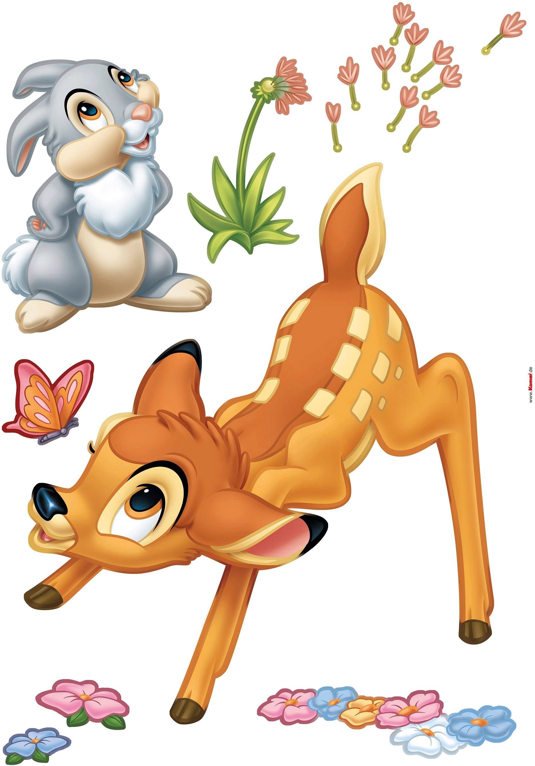 Komar Wandtattoo Bambi - Größe 50 x 70 cm (17 St), selbstklebend, Wandsticker, Kinderzimmer