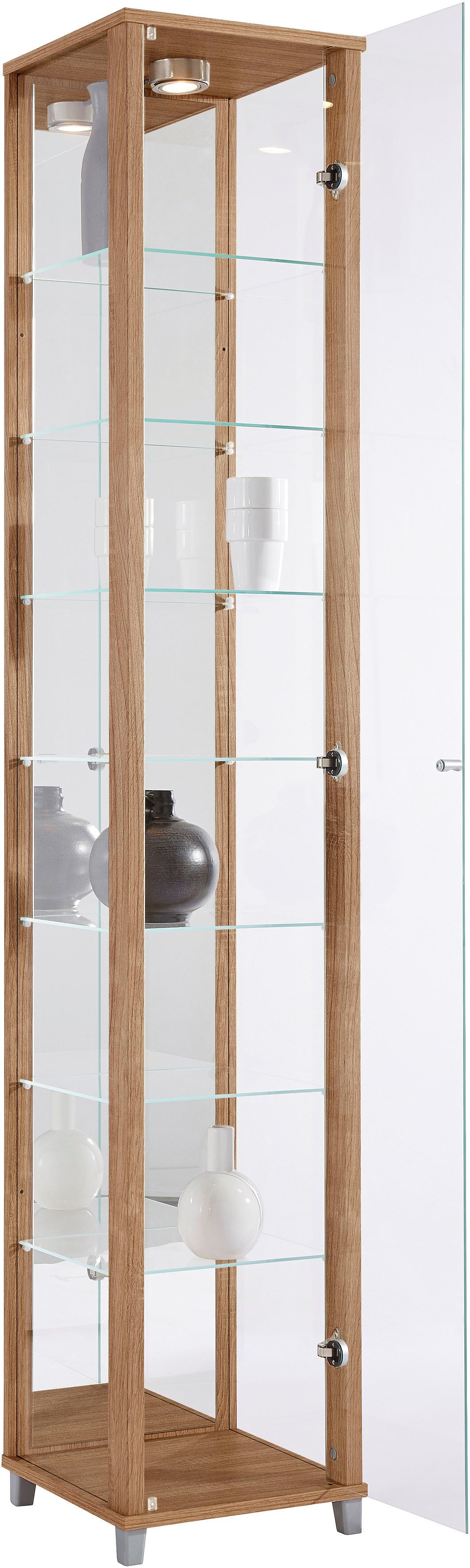 fif möbel Vitrine OPTIMA Standvitrine/Glasvitrine 1x Glastür,perfekt für Sammler,Sammlervitrine