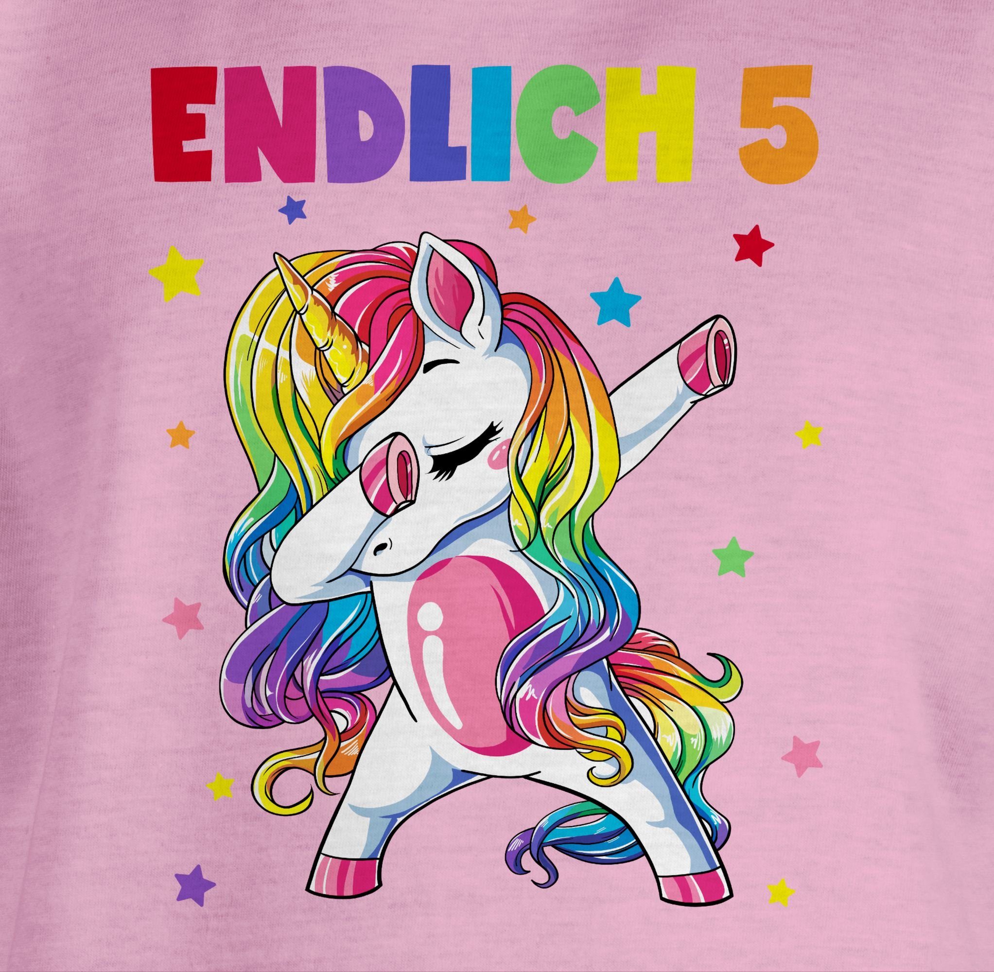 Shirtracer T-Shirt Endlich 5 Jahre - Fünf Jahre Dabbing Einhorn 5. Geburtstag
