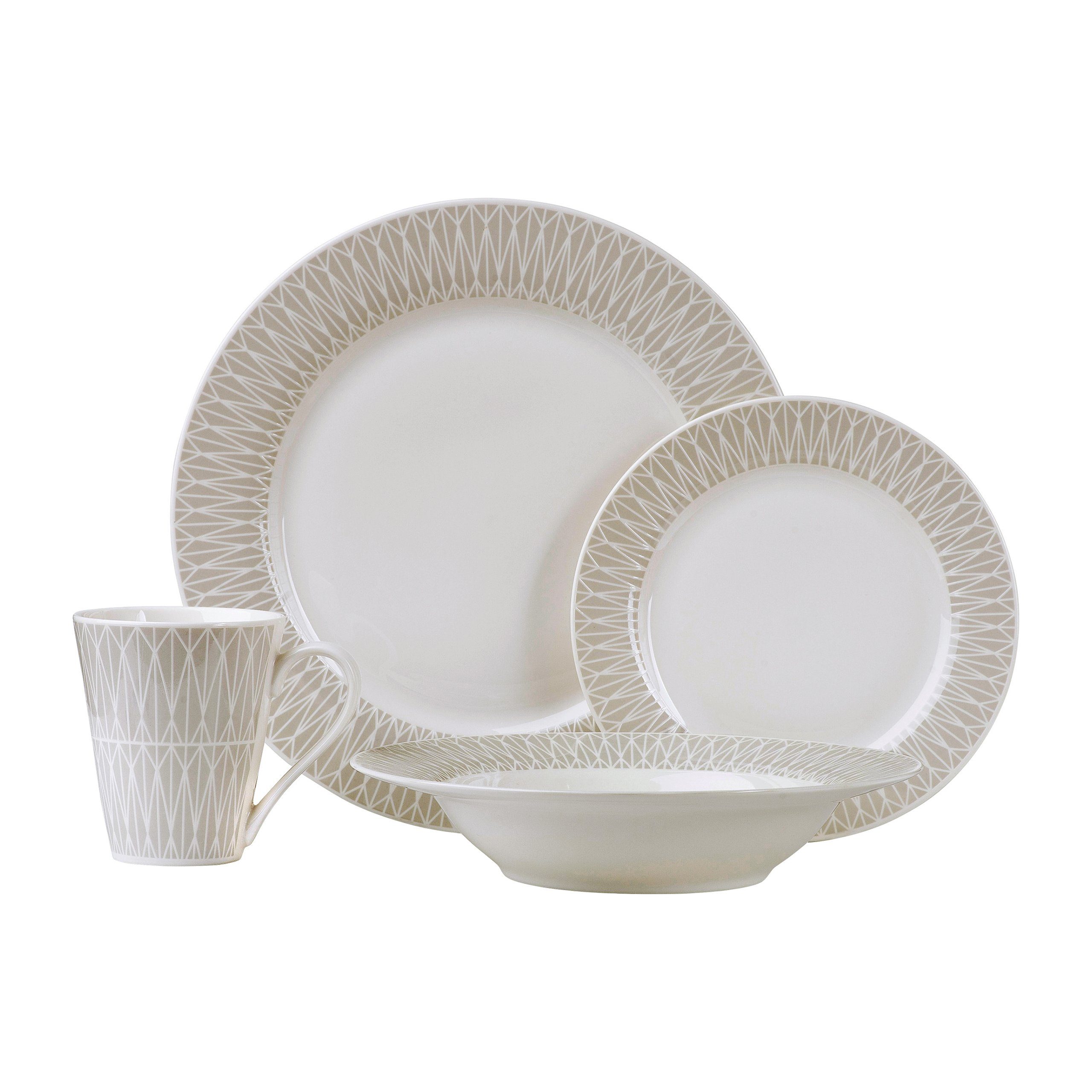 Service De Table Maxwell & Williams ZENITH - 16 Pièces, Porcelaine Grise, Neuf