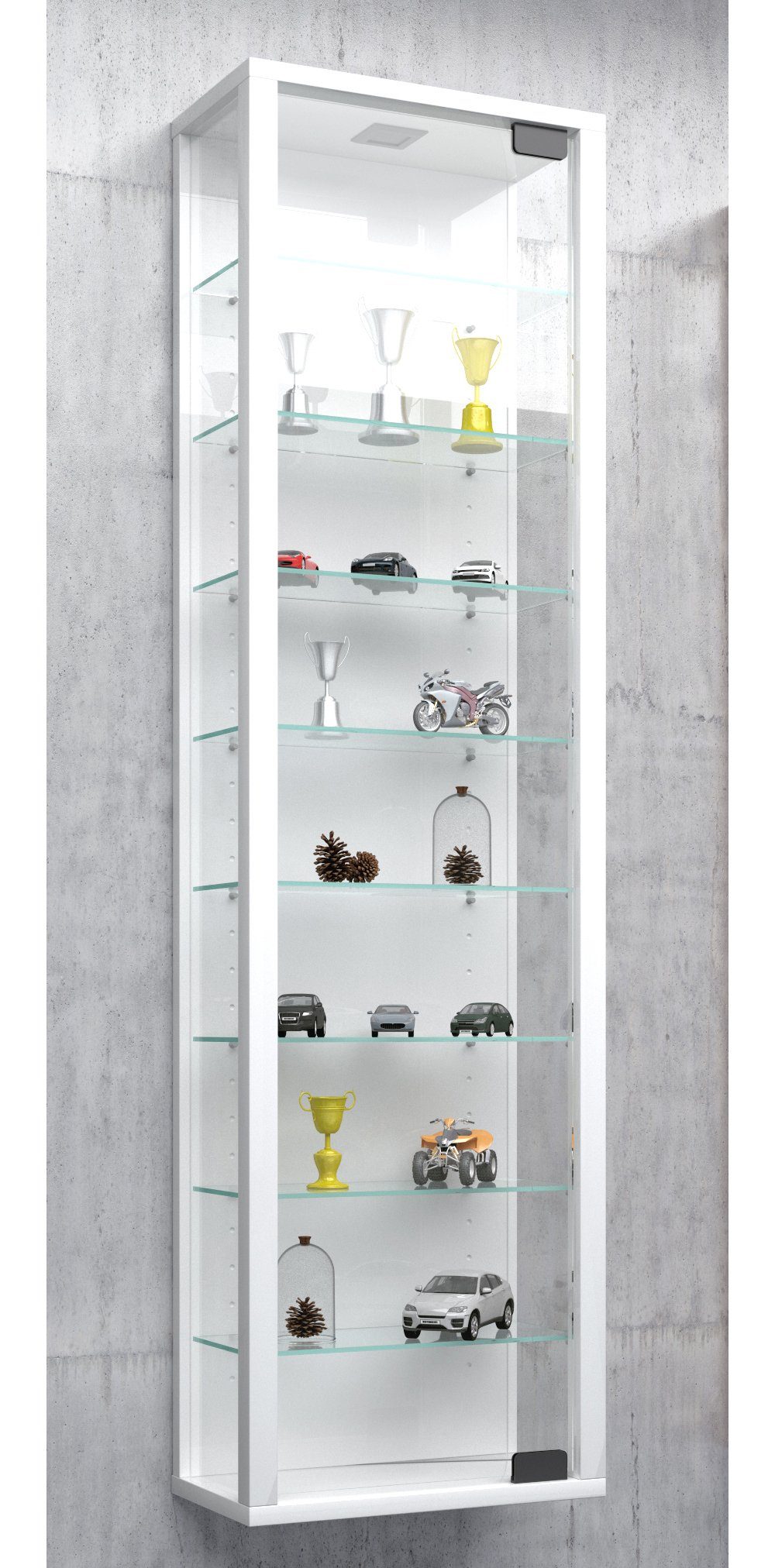 VCM Hängevitrine Stano Maxi 115x33x18cm Glasvitrine hängend, Modern und platzsparend, Hängeschrank