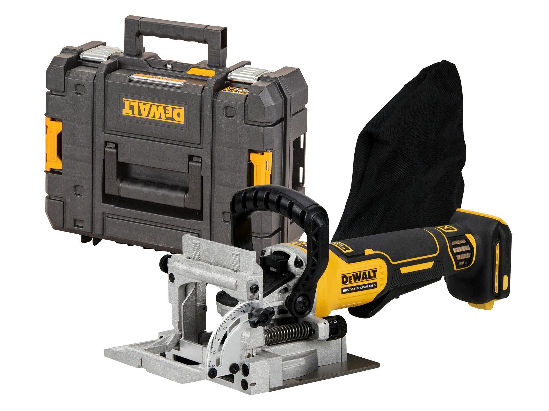 DeWalt Flachdübelfräse DCW682NT-XJ (bürstenlos) 18V, (1-tlg), T STAK-Box Basisversion (ohne Akku und Netzteil)