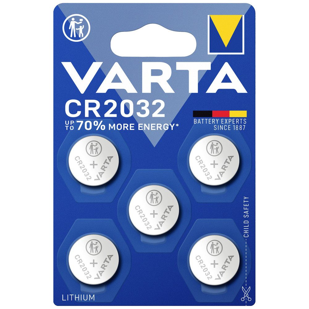 VARTA Varta Knopfzelle CR2032 3 V 5 St. 220 mAh Lithium LITHIUM Coin CR2032 Knopfzelle