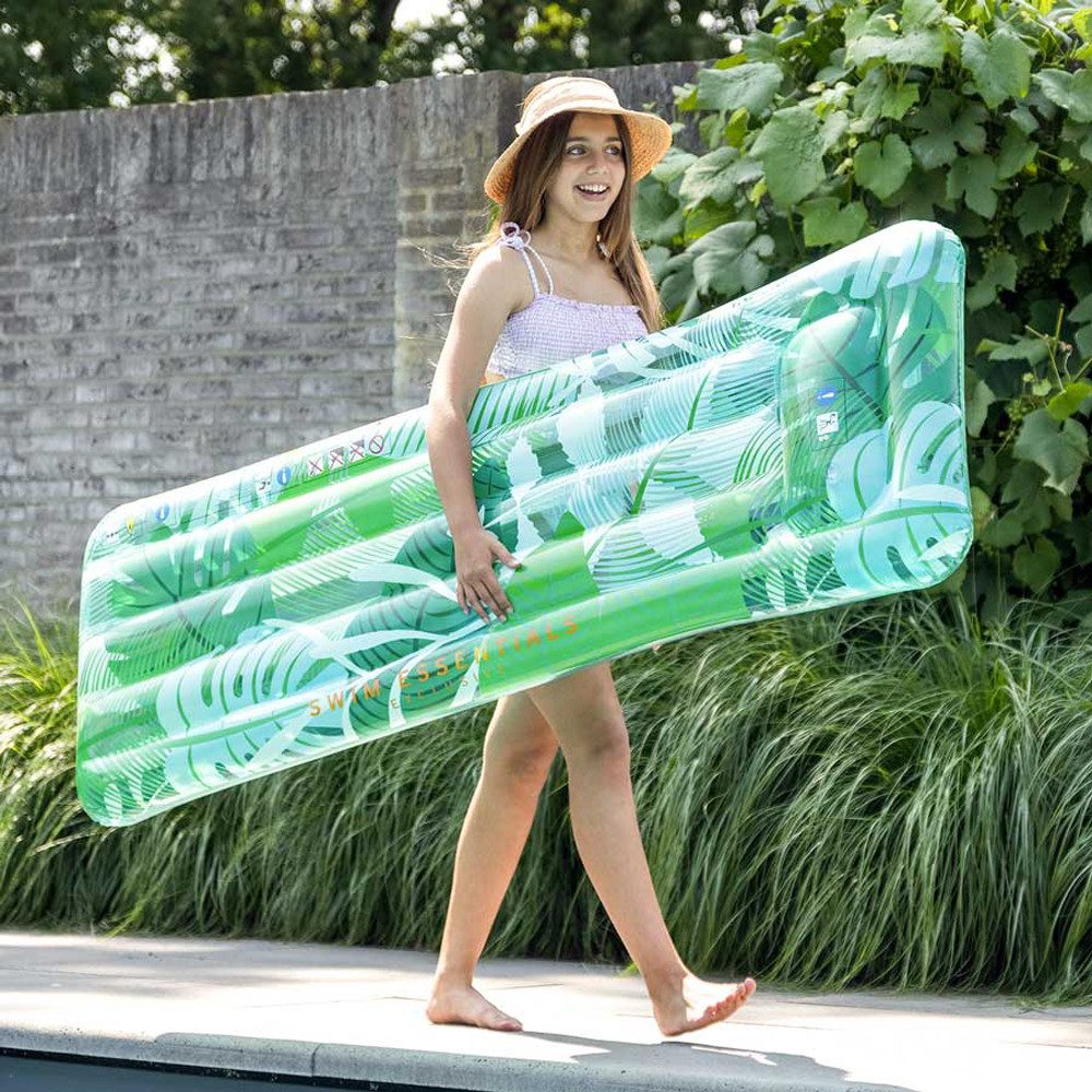 Swim Essentials Luftmatratze Tropical 177 cm PVC grün weiß 80kg Traglast Luft Spaß Baden Kinder