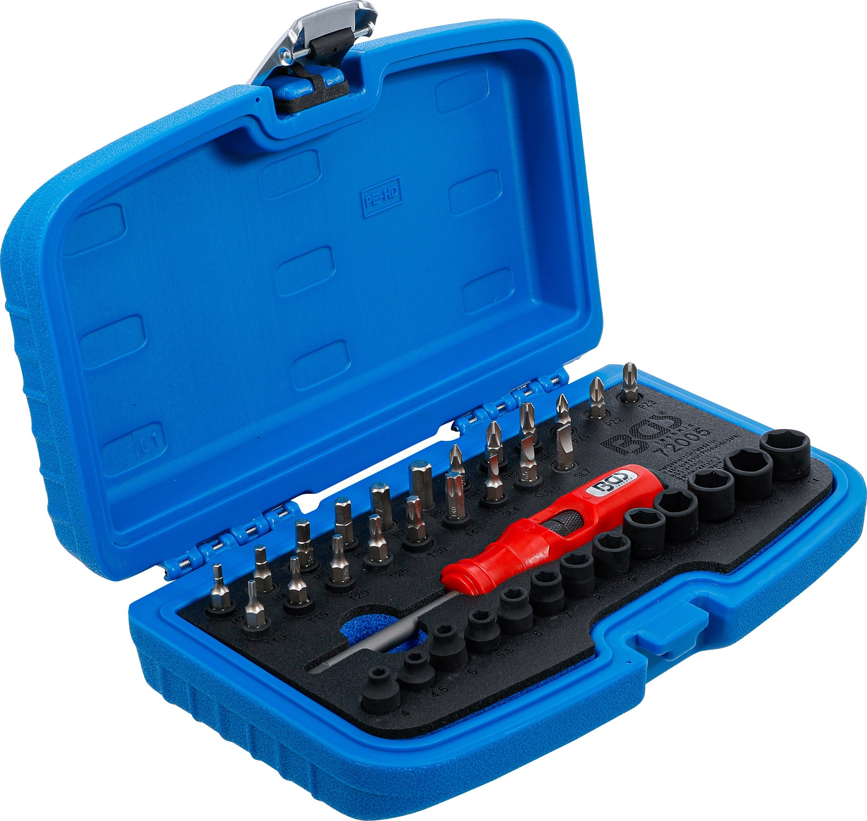 BGS technic Отвертки Schlag-Schraubendreher-Satz, Abtrieb Außenvierkant 1/4", 36-tlg., (1 St)