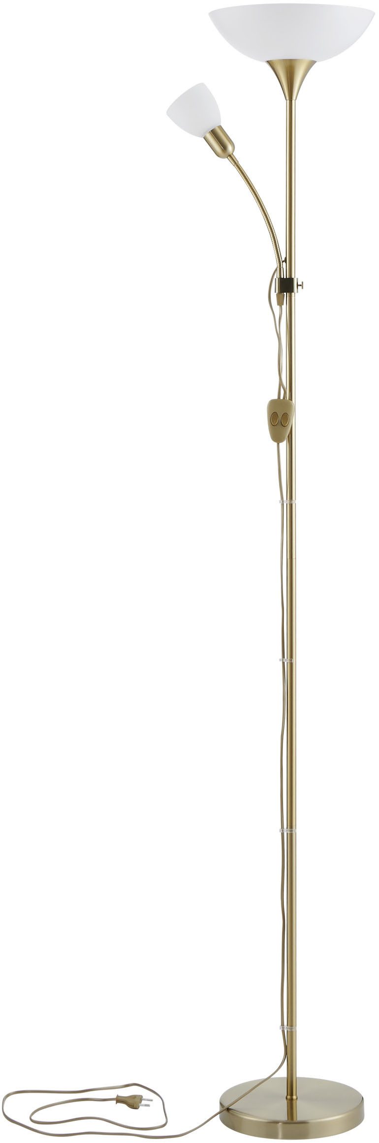 EGLO Stehlampe UP 2 Stehlampe - Stahl - E27,E14 - 1X60W,1X18W - IP20, Ein-/Ausschalter, Lesearm, ohne Leuchtmittel, Standleuchte, Leselampe, Wohzimmer, Schlafzi – Bild 4 von 5