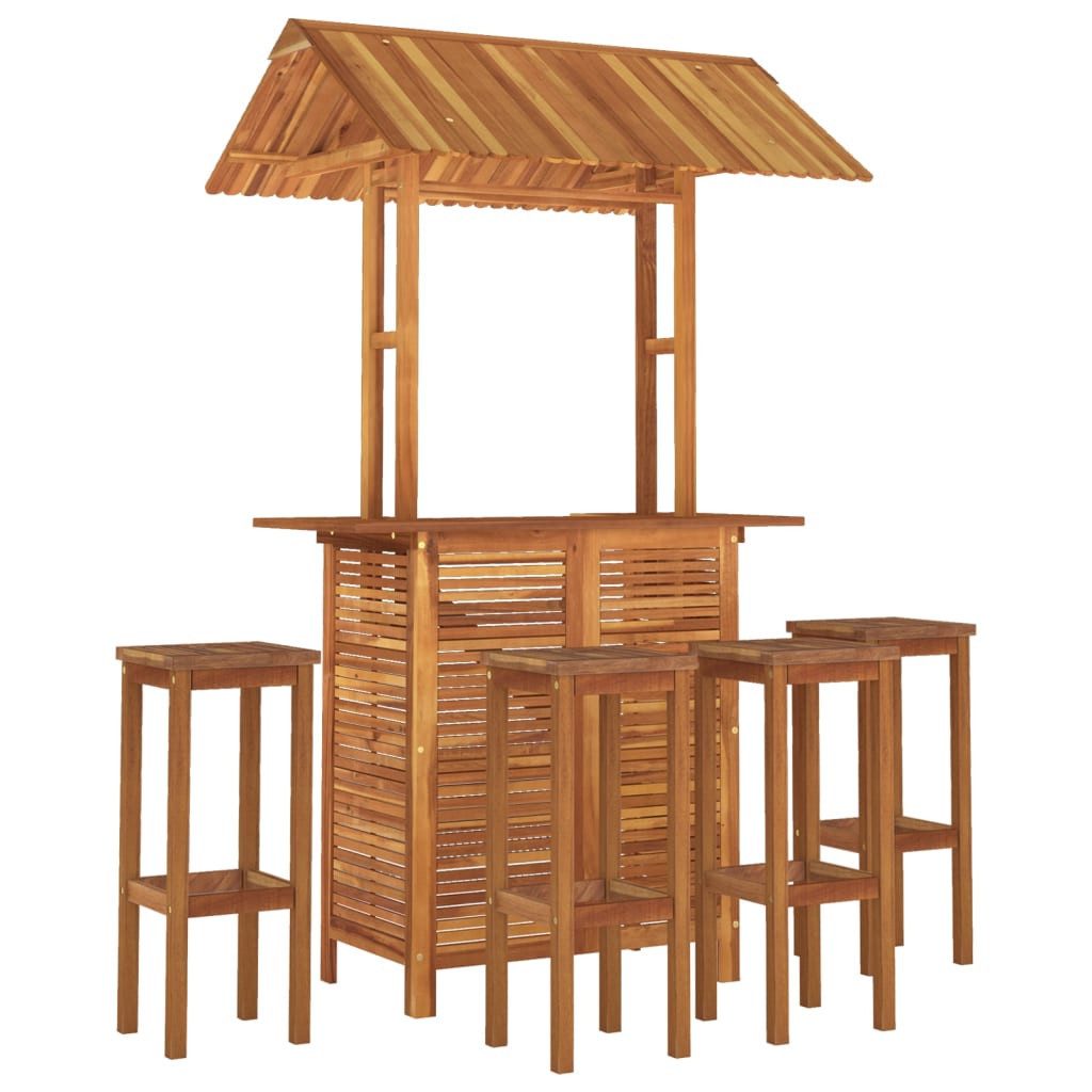 vidaXL Gartenlounge-Set 5-tlg. Gartenbar-Set Massivholz, (4-tlg)