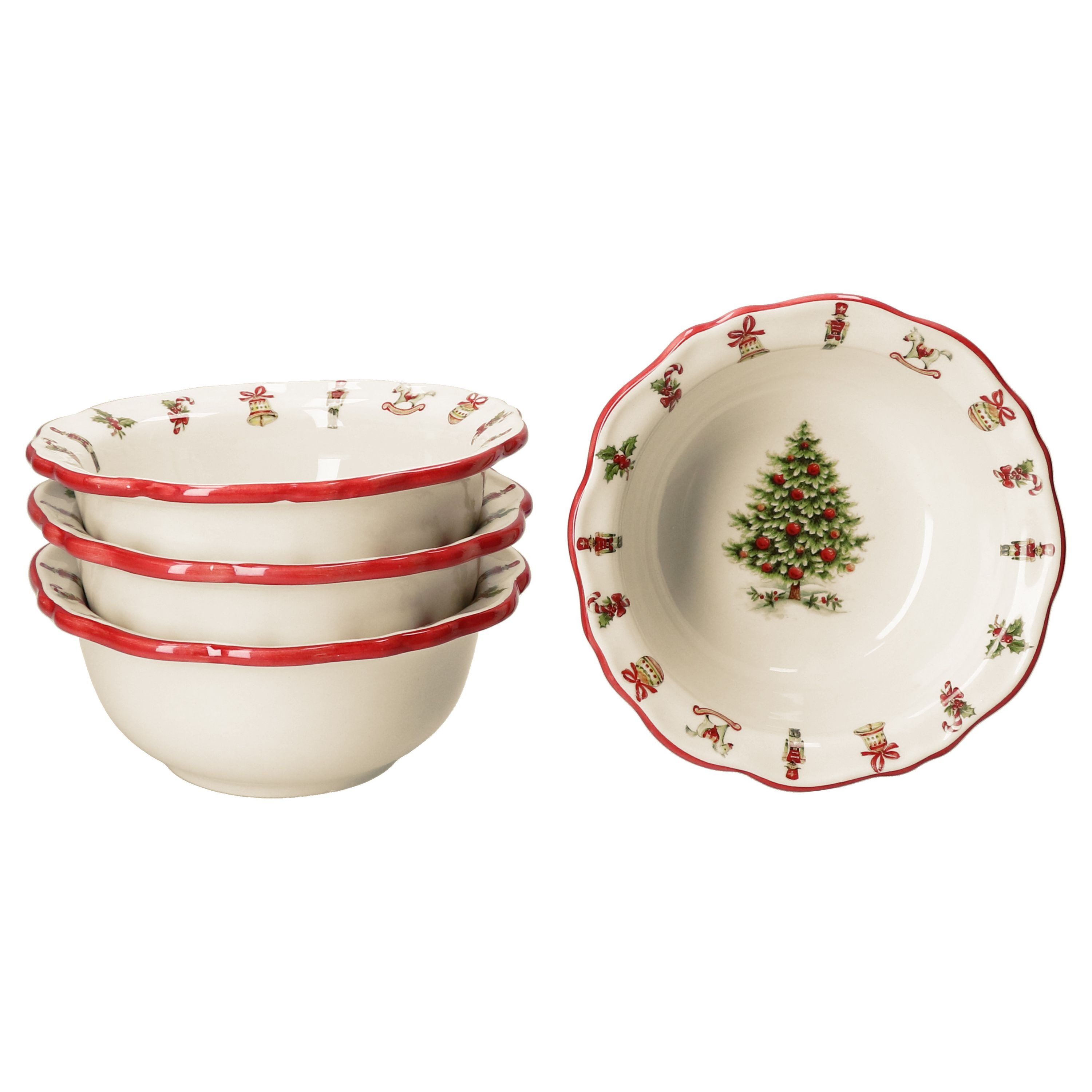 MamboCat Müslischale 4x Maestro Natale Schale Keramik Müsli Kekse Schüssel Weihnachten, Keramik